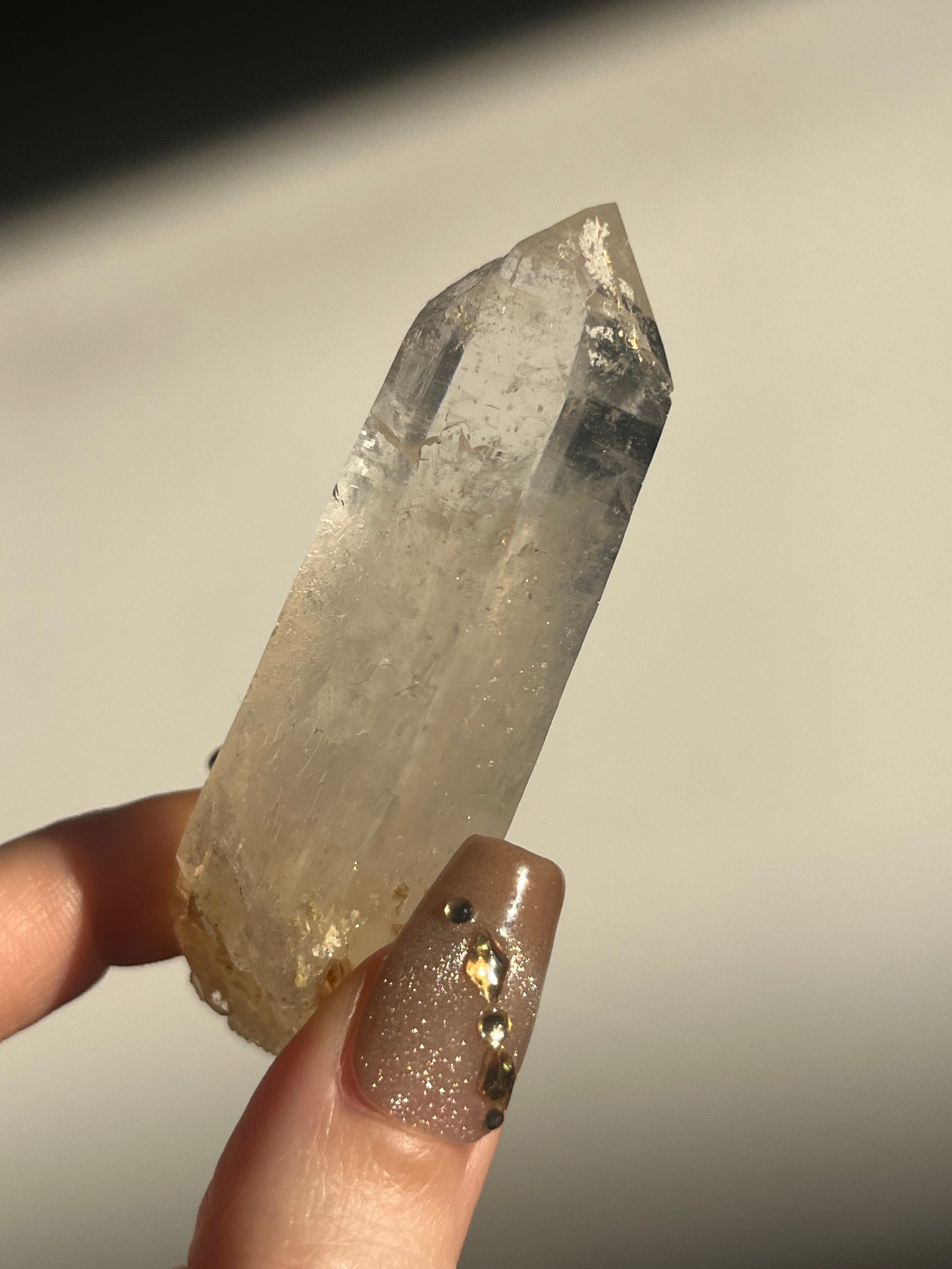 Golden Healer DNA Blue Smoke Lemurian Quartz Specimen A