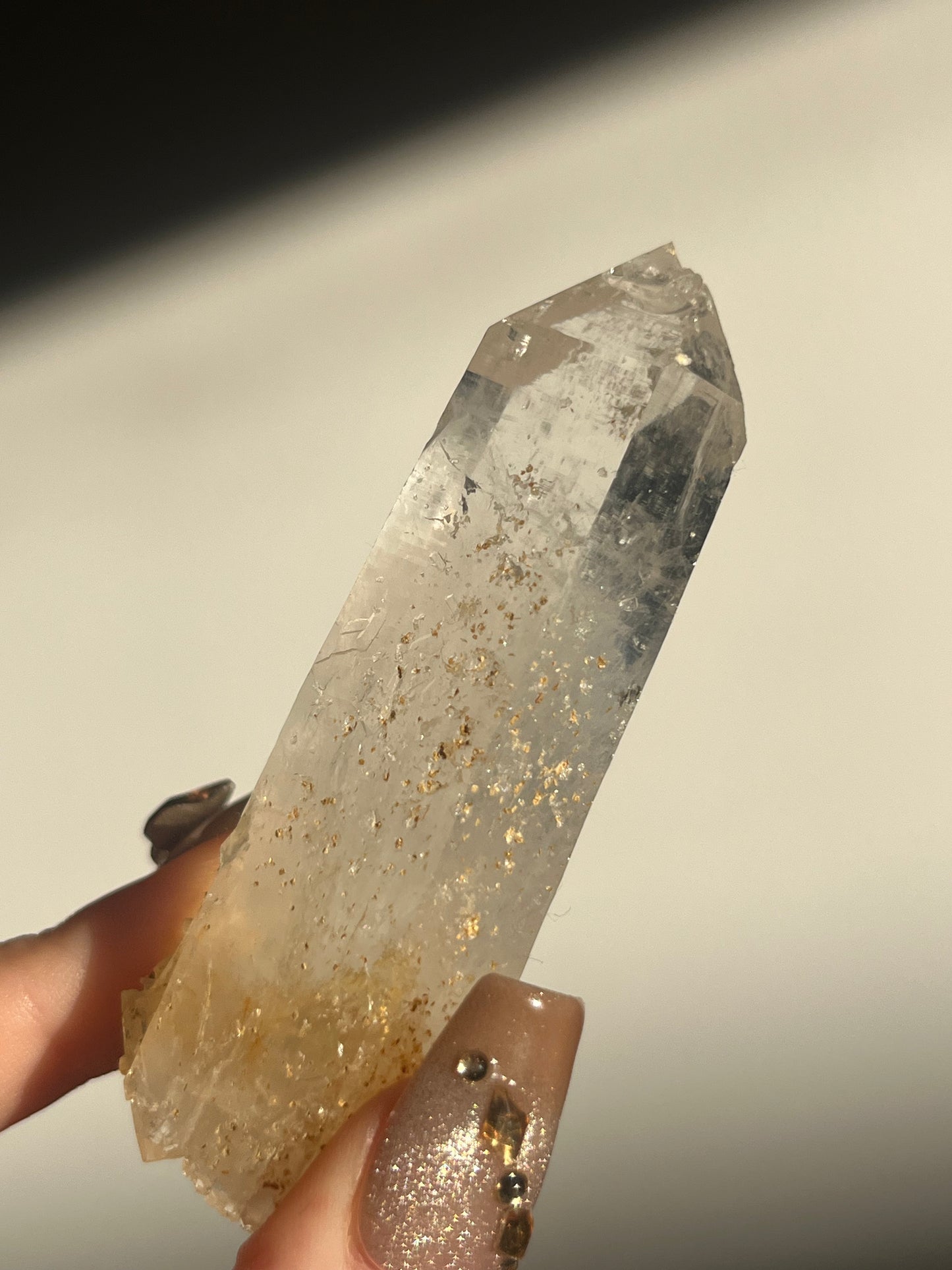 Golden Healer DNA Blue Smoke Lemurian Quartz Specimen A