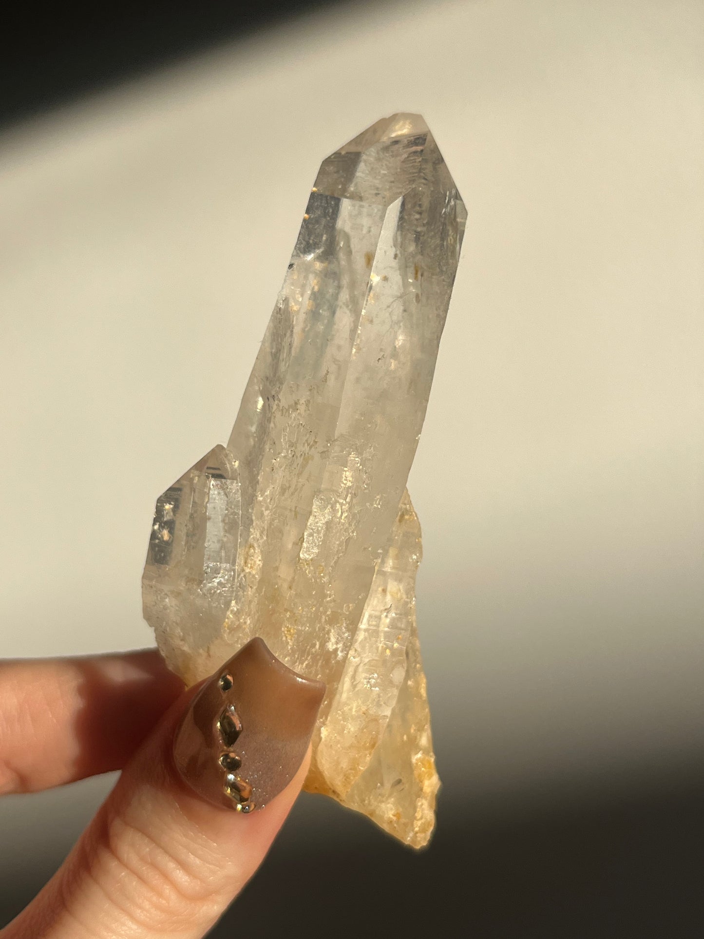 Golden Healer DNA Blue Smoke Lemurian Quartz Specimen C