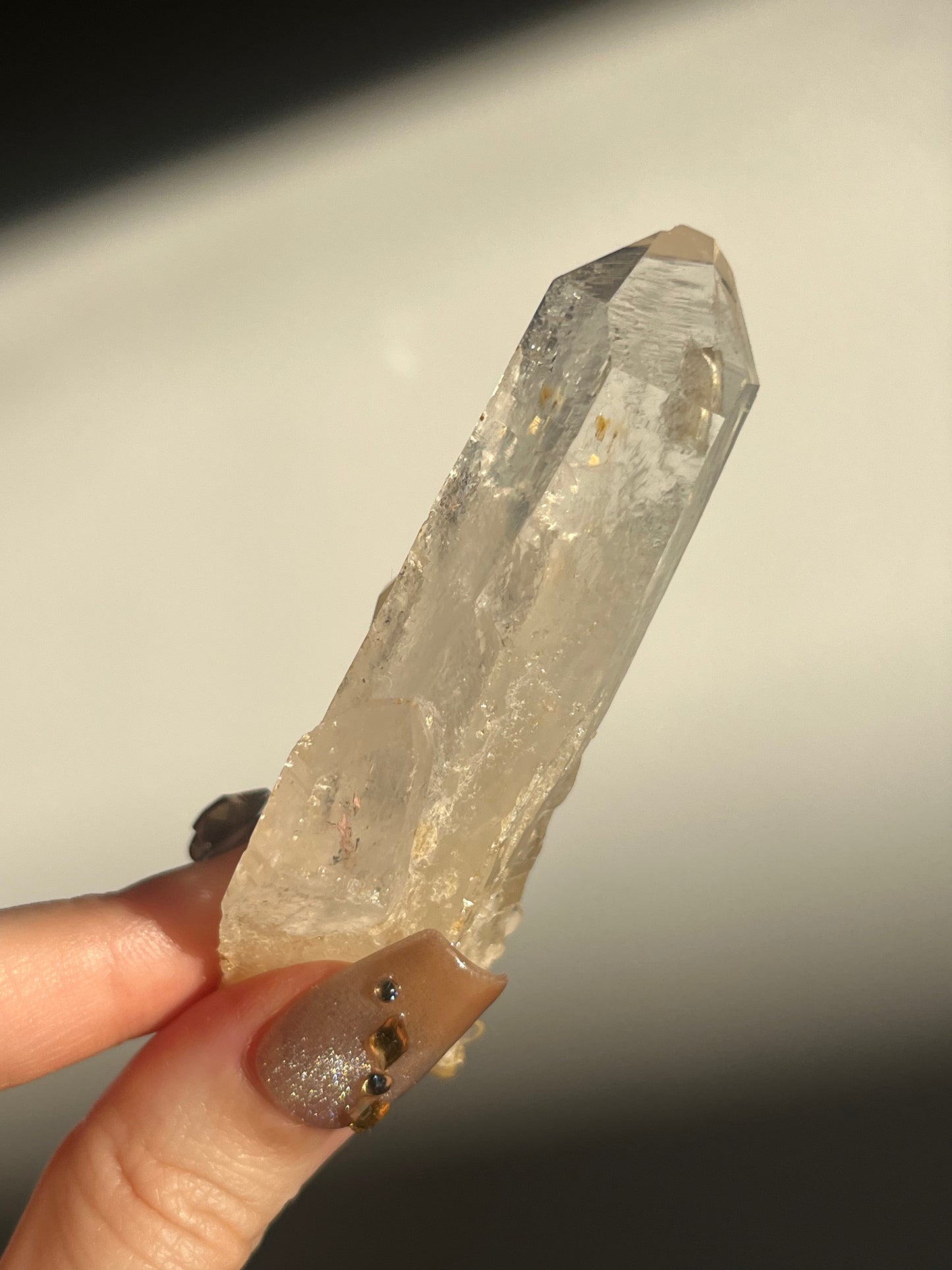 Golden Healer DNA Blue Smoke Lemurian Quartz Specimen C