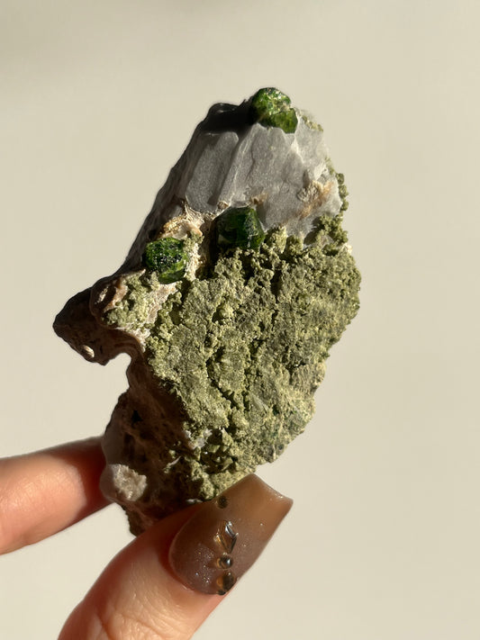 Demantoid Garnet on Matrix Specimen A