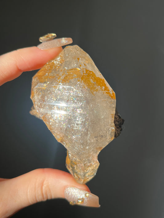Diamond Quartz DT with Golden Hematoid Coating