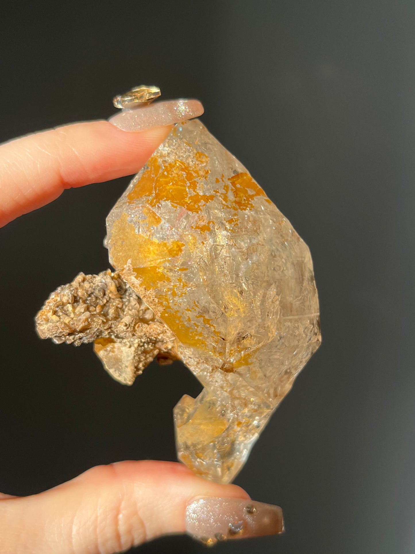Diamond Quartz DT with Golden Hematoid Coating