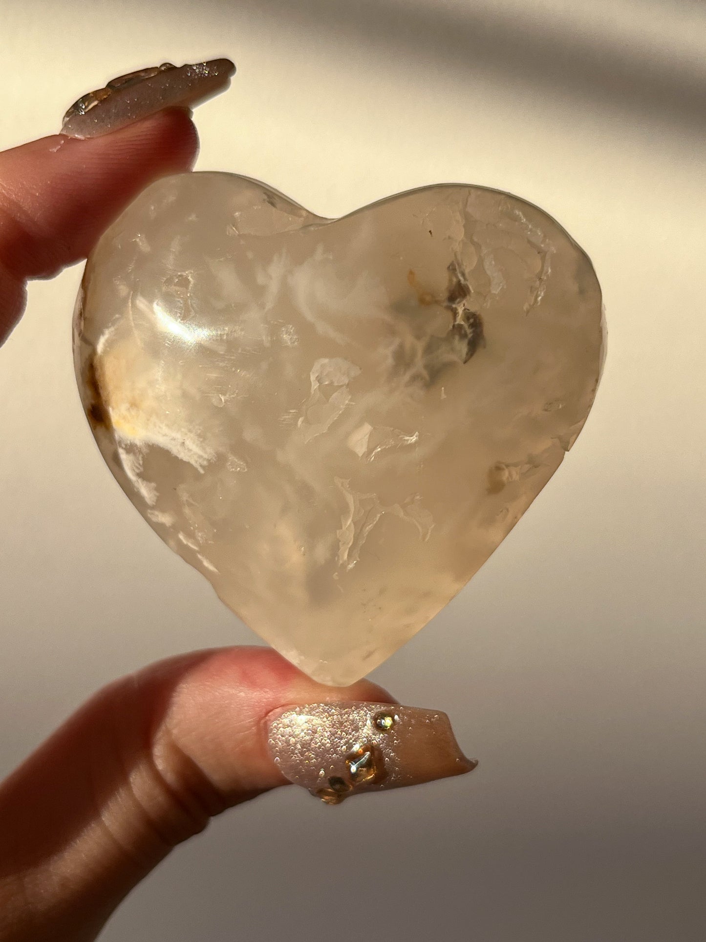 Druzy Flower Agate Heart Carving (You Choose)