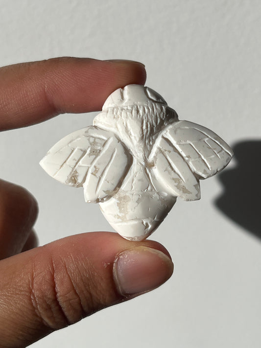 Snow Agate Bee Carving (You Choose)