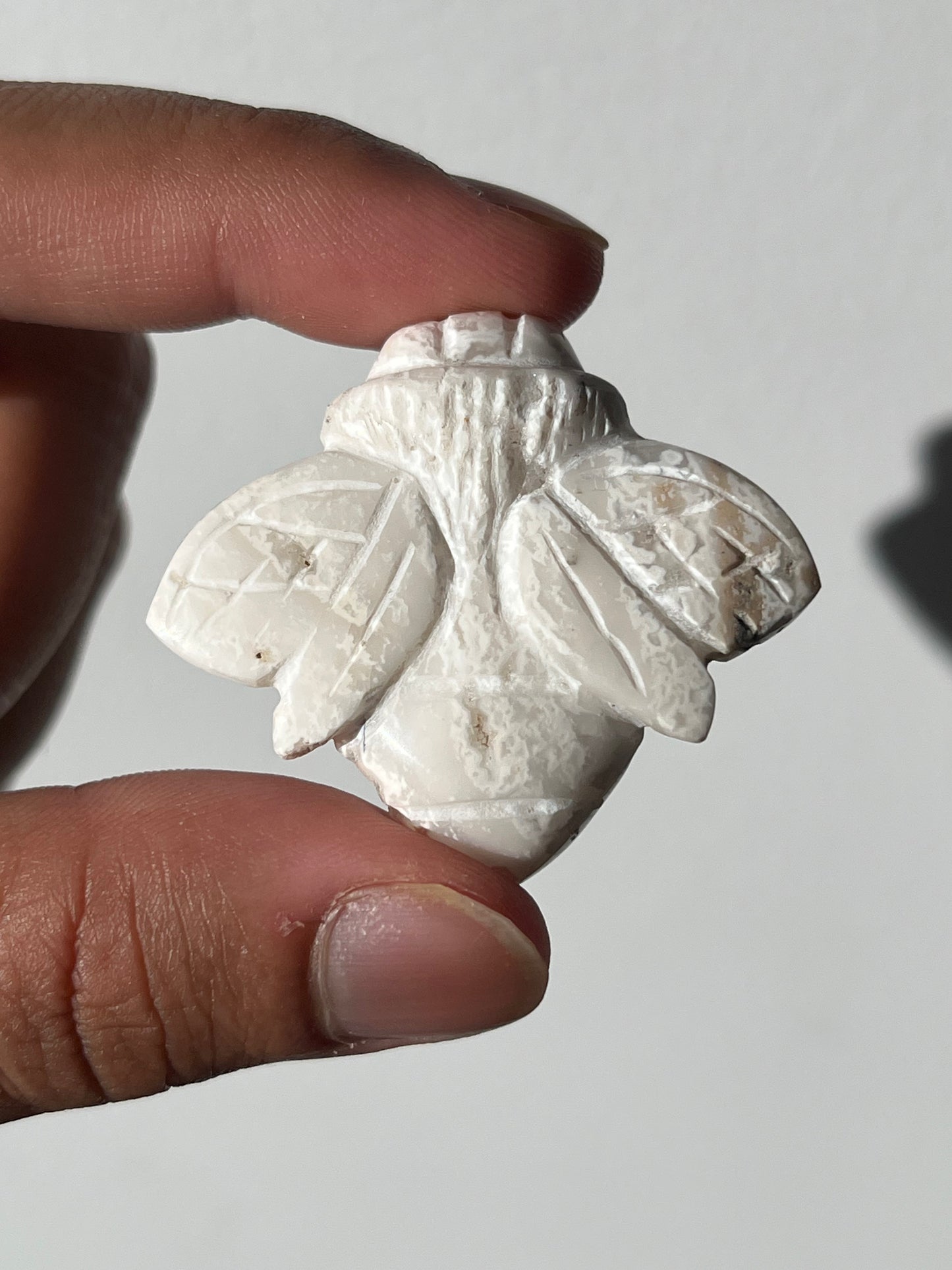 Snow Agate Bee Carving (You Choose)