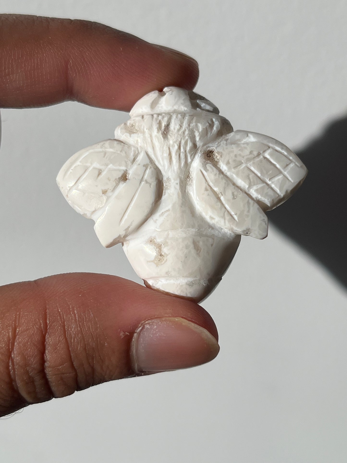 Snow Agate Bee Carving (You Choose)