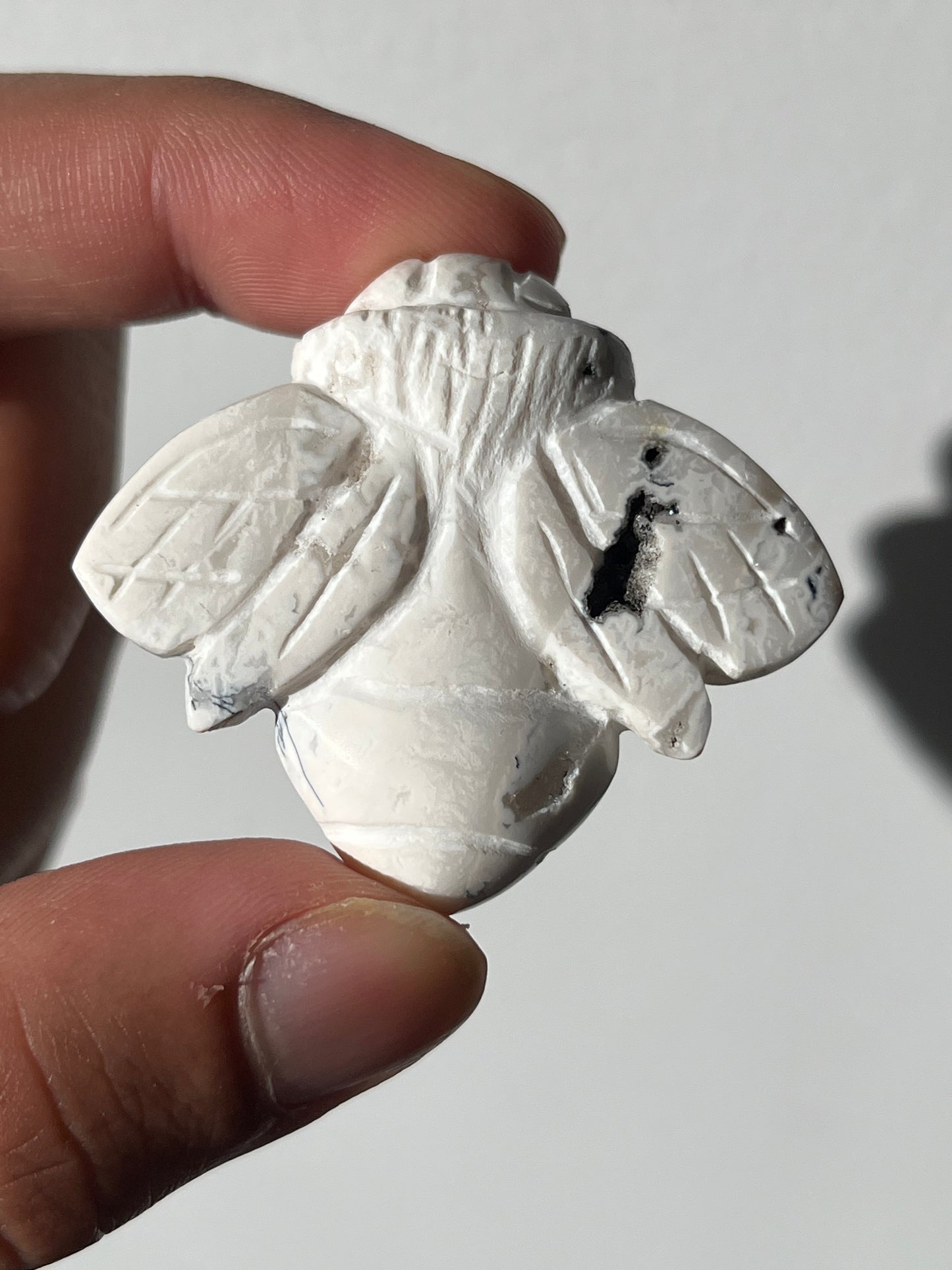 Snow Agate Bee Carving (You Choose)