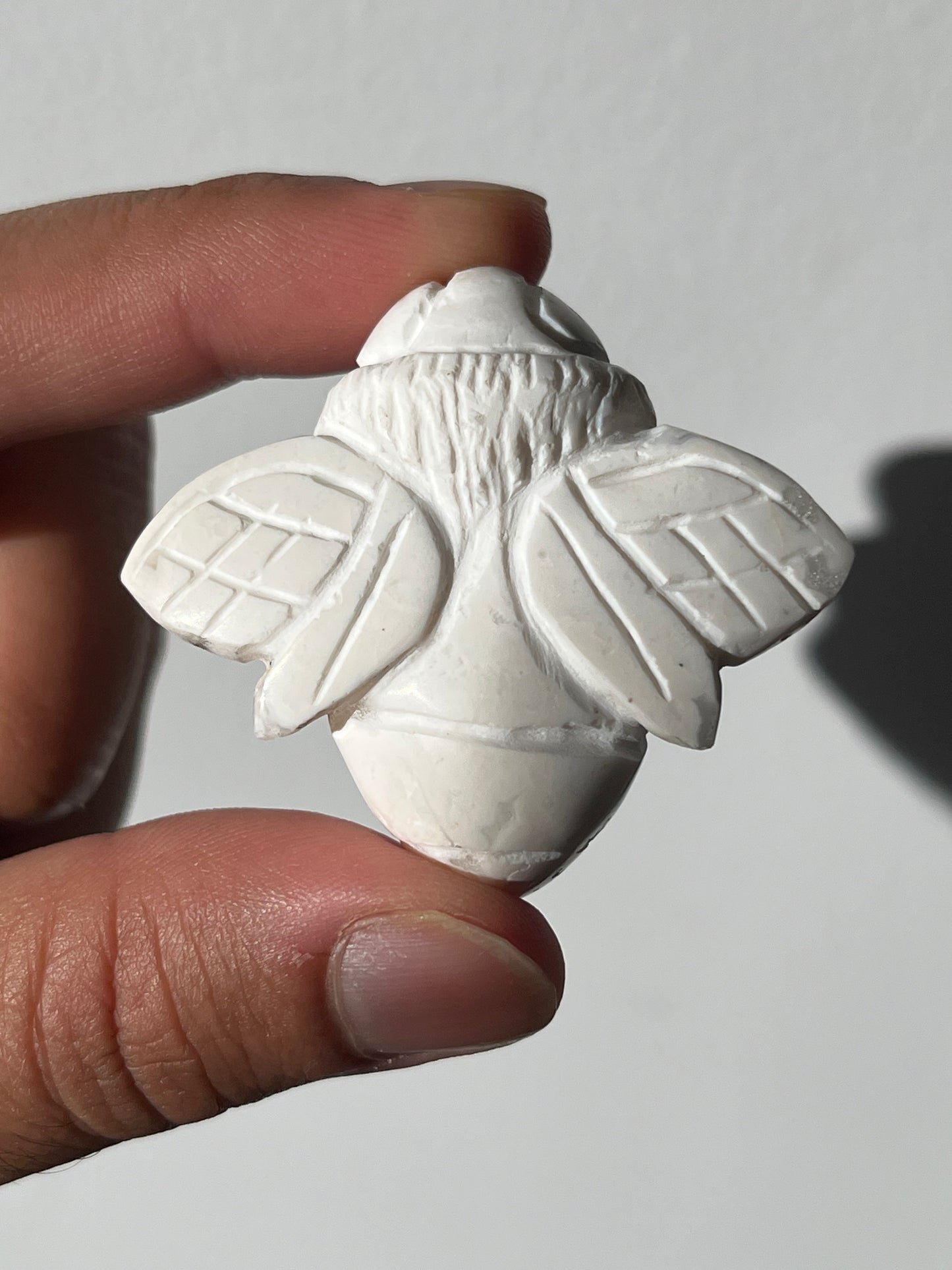Snow Agate Bee Carving (You Choose)