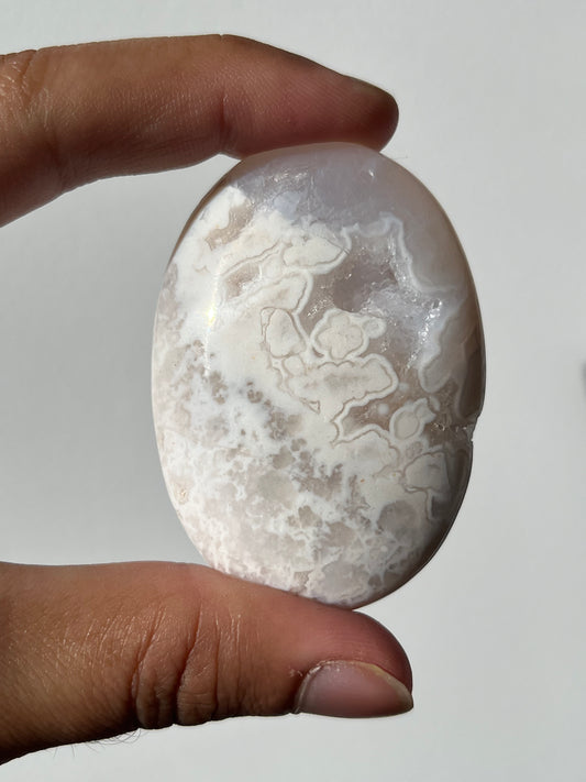 Druzy Snow Agate Palmstone C