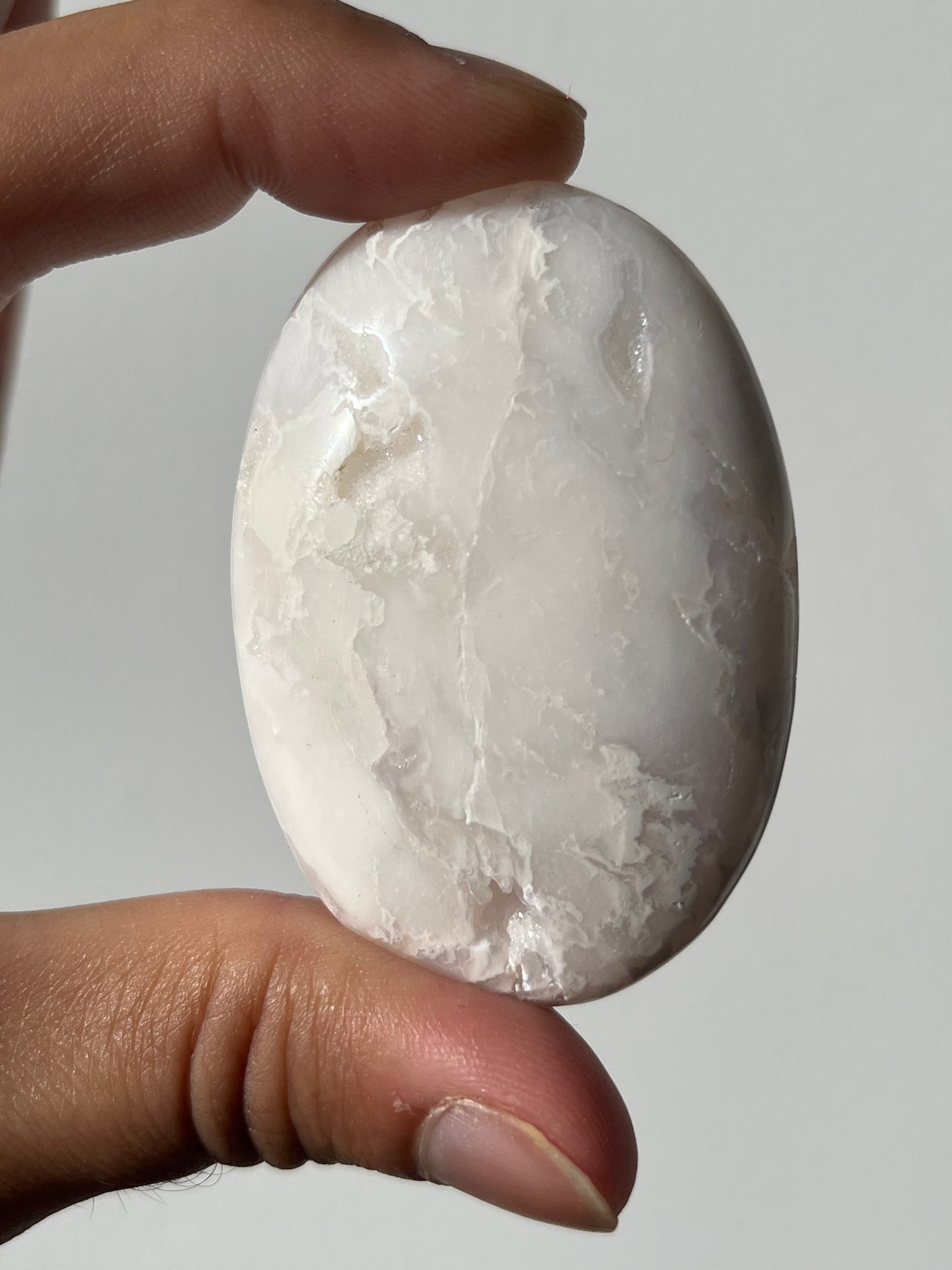 Druzy Snow Agate Palmstone E