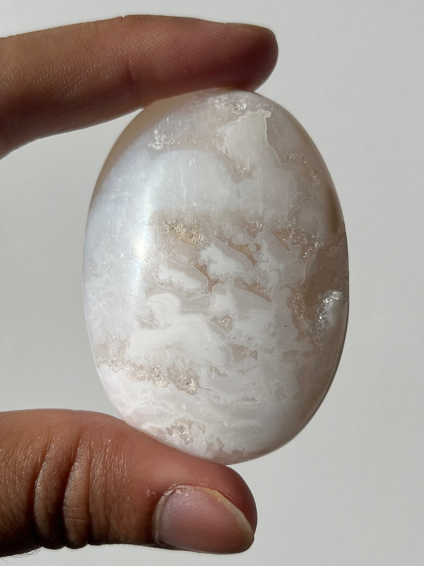 Druzy Snow Agate Palmstone G