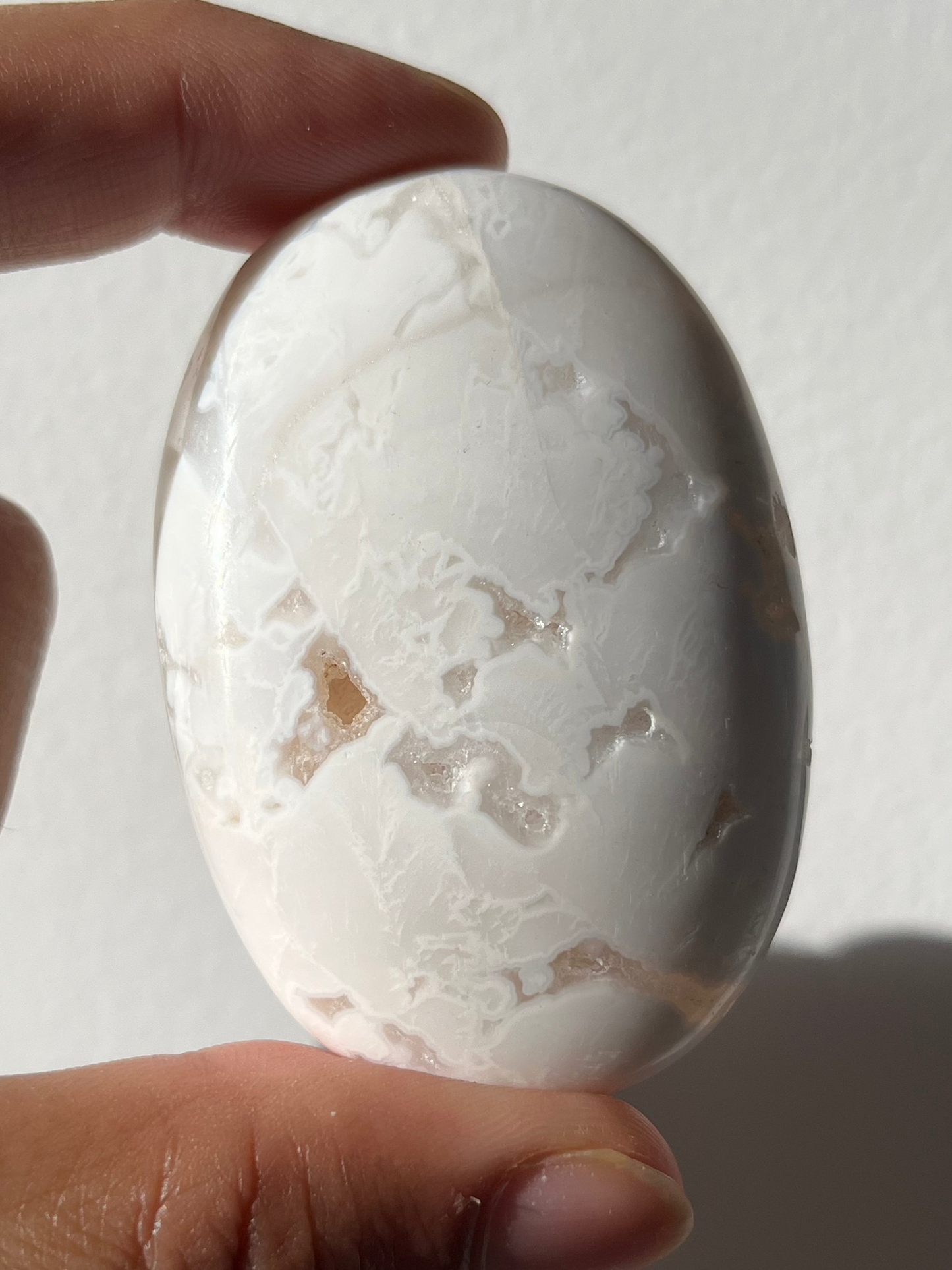 Druzy Snow Agate Palmstone H