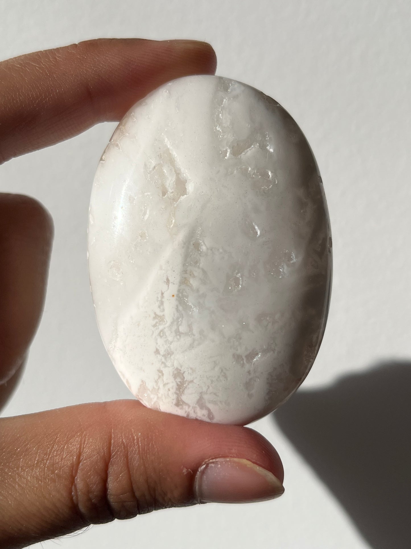 Druzy Snow Agate Palmstone I