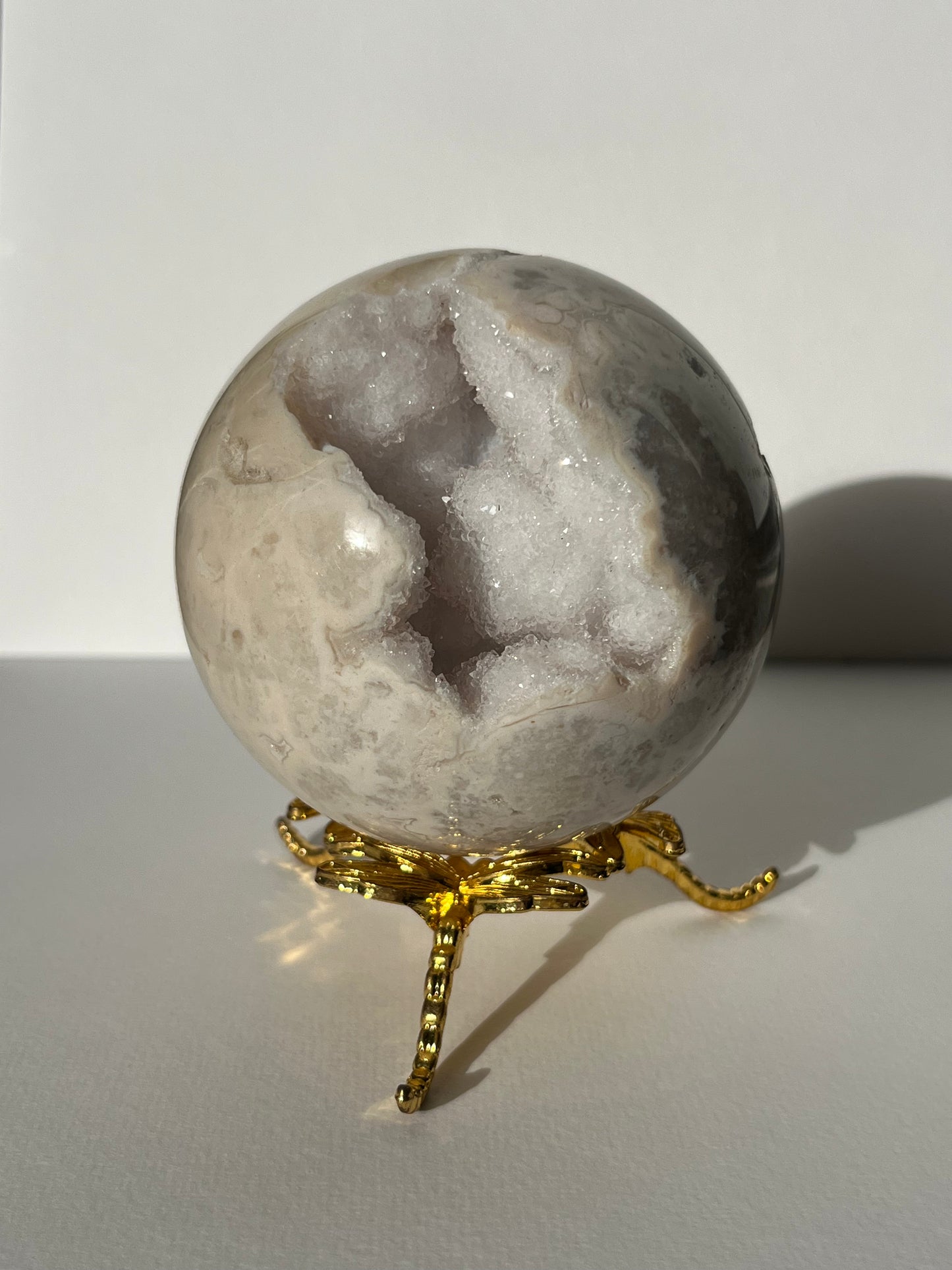 Druzy Snow Agate Sphere A