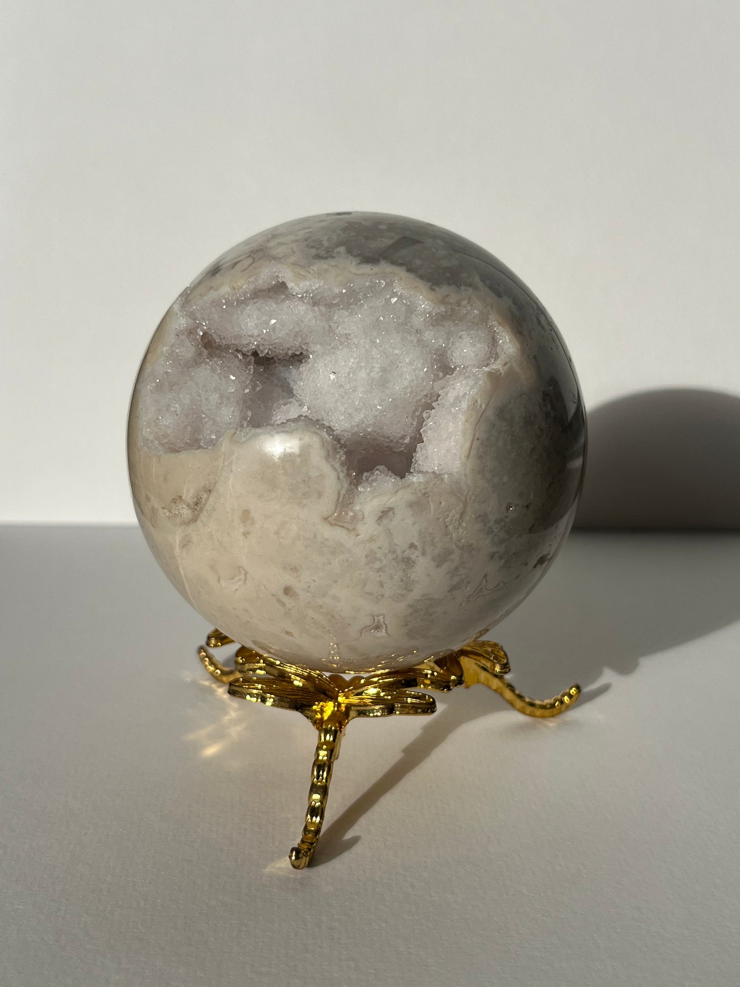 Druzy Snow Agate Sphere A