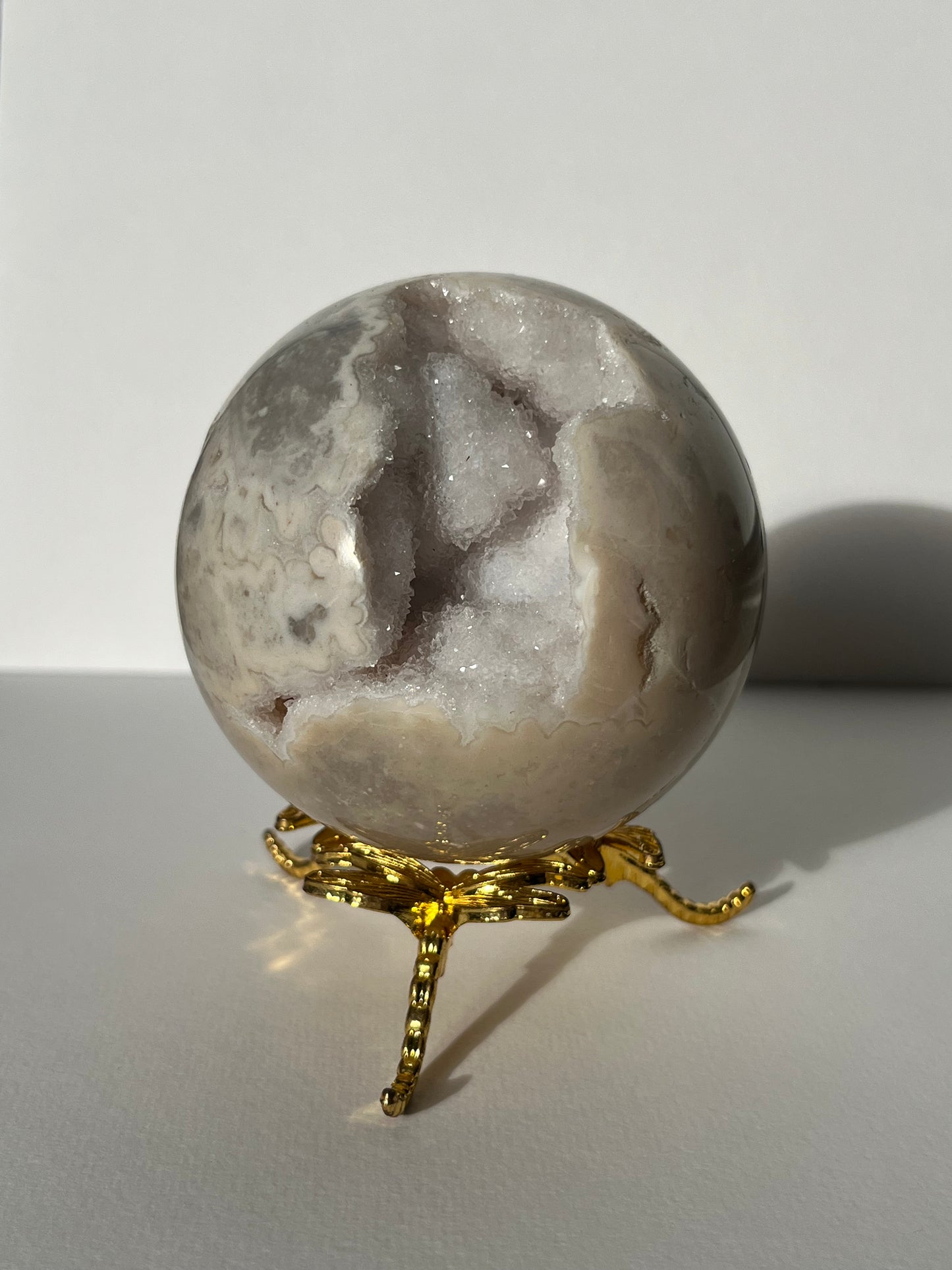 Druzy Snow Agate Sphere A