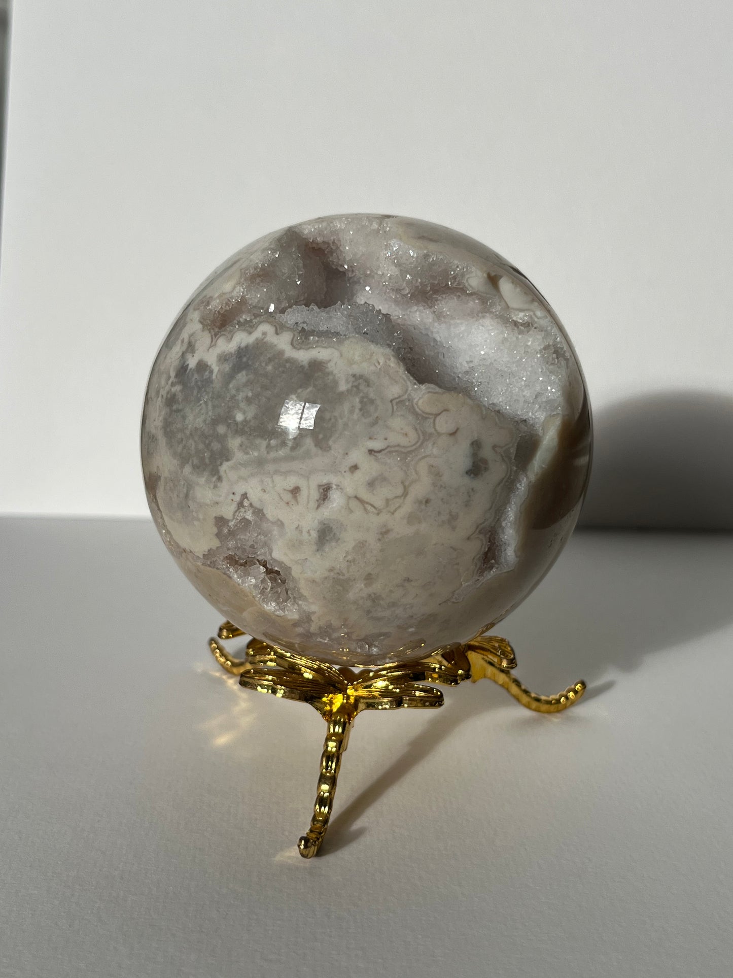 Druzy Snow Agate Sphere A