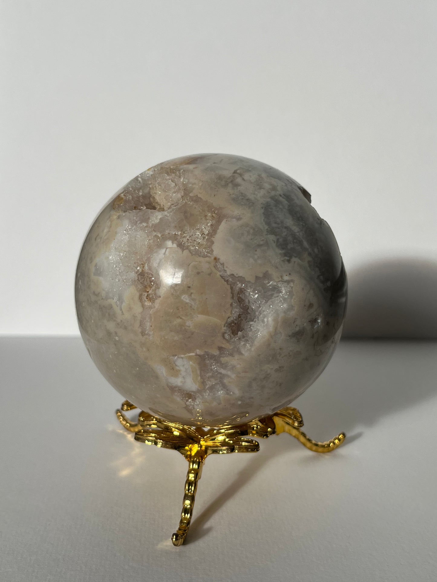 Druzy Snow Agate Sphere A
