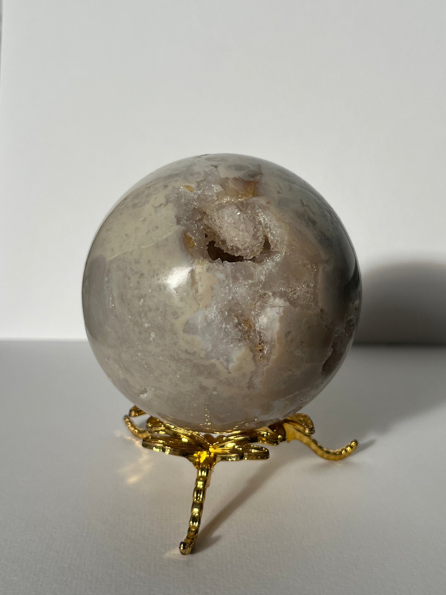 Druzy Snow Agate Sphere A