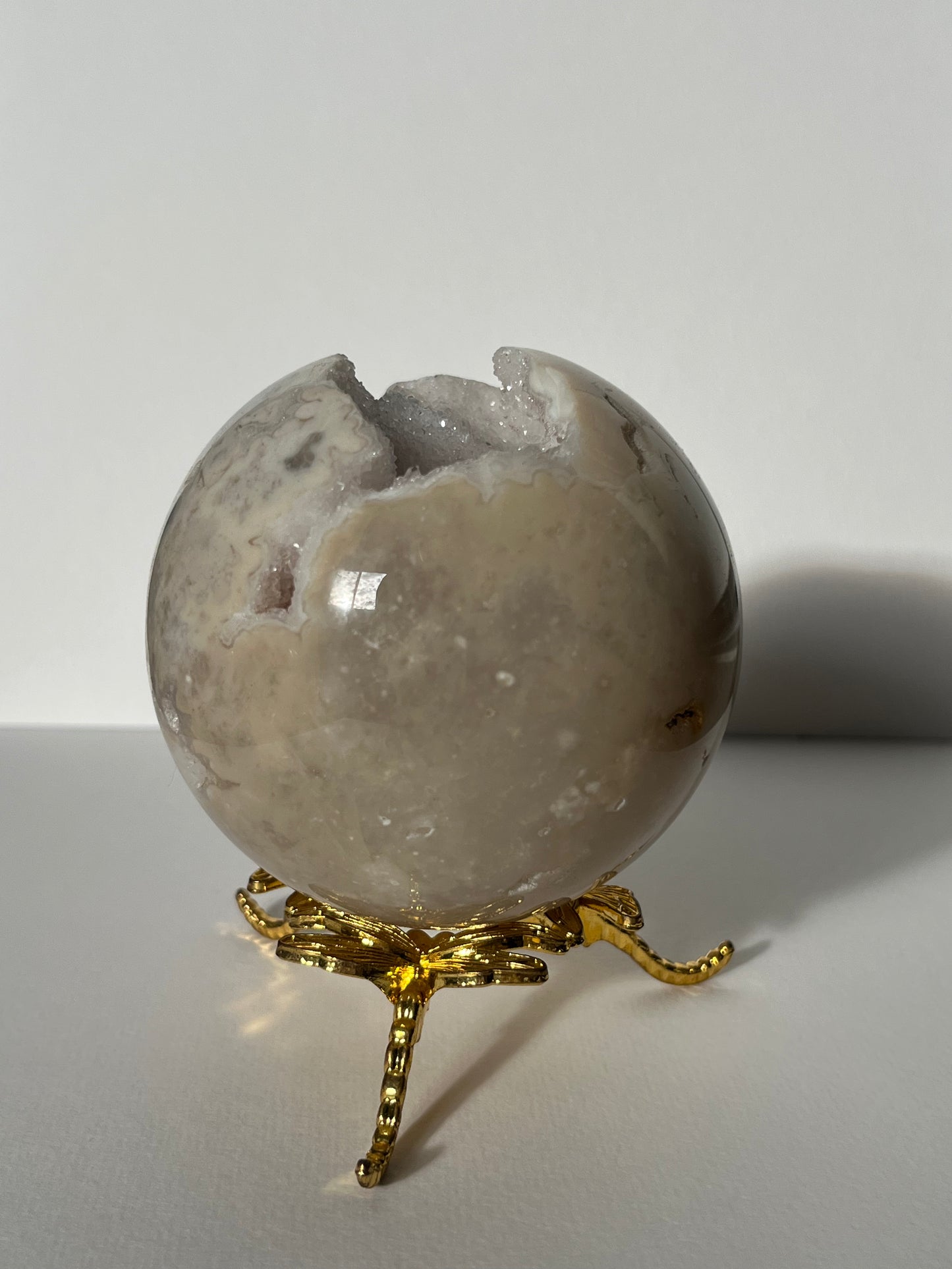 Druzy Snow Agate Sphere A