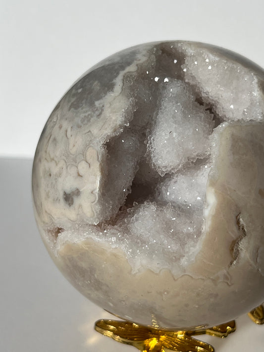 Druzy Snow Agate Sphere A