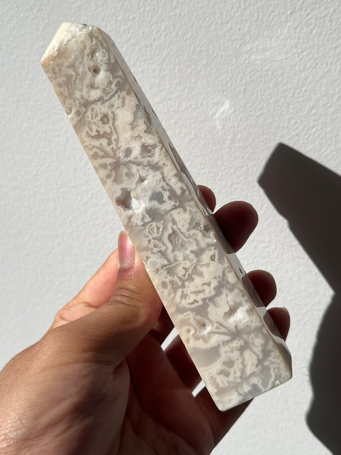 Druzy Dendritic Snow Agate Tower A