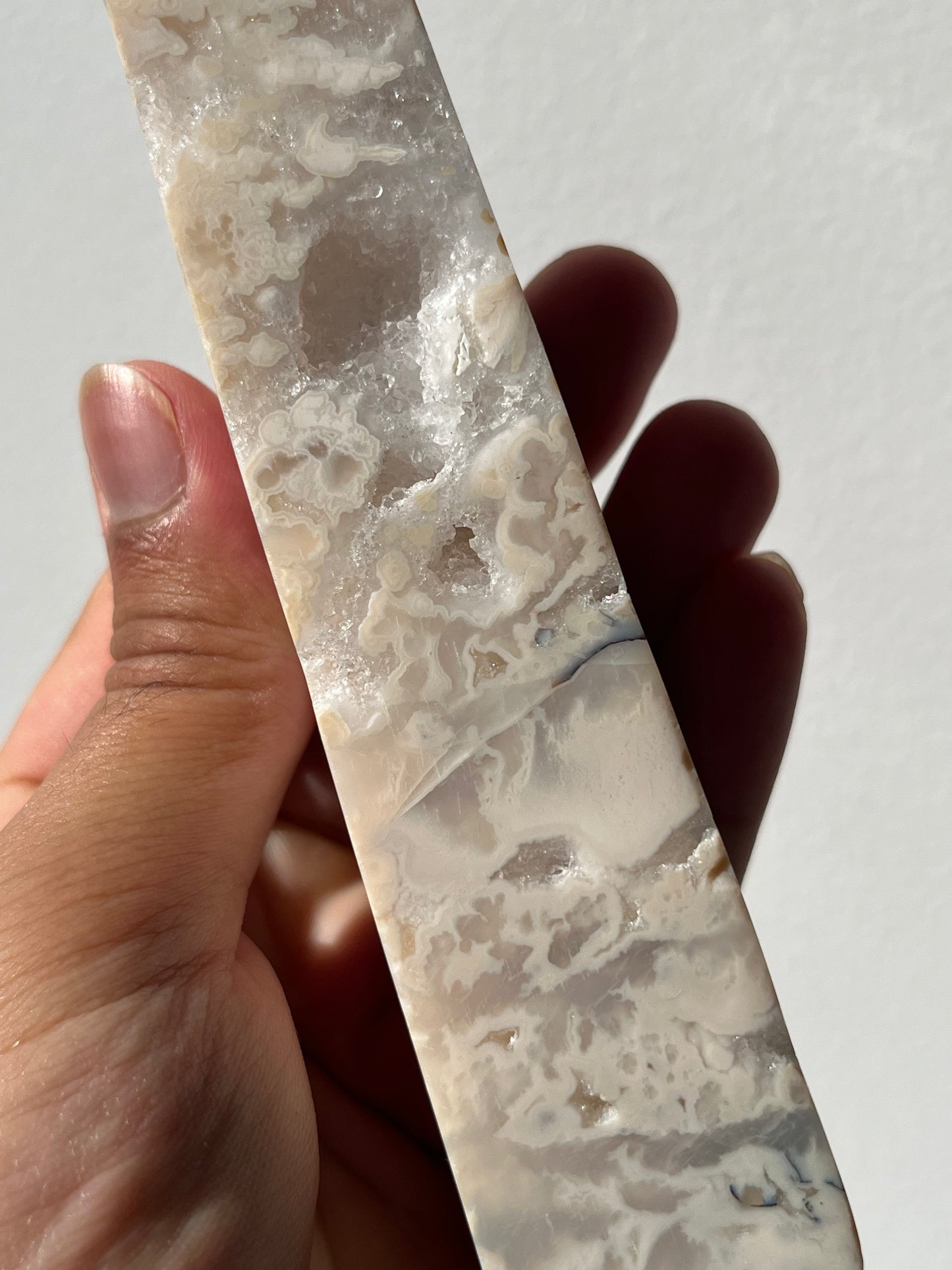 Druzy Dendritic Snow Agate Tower A