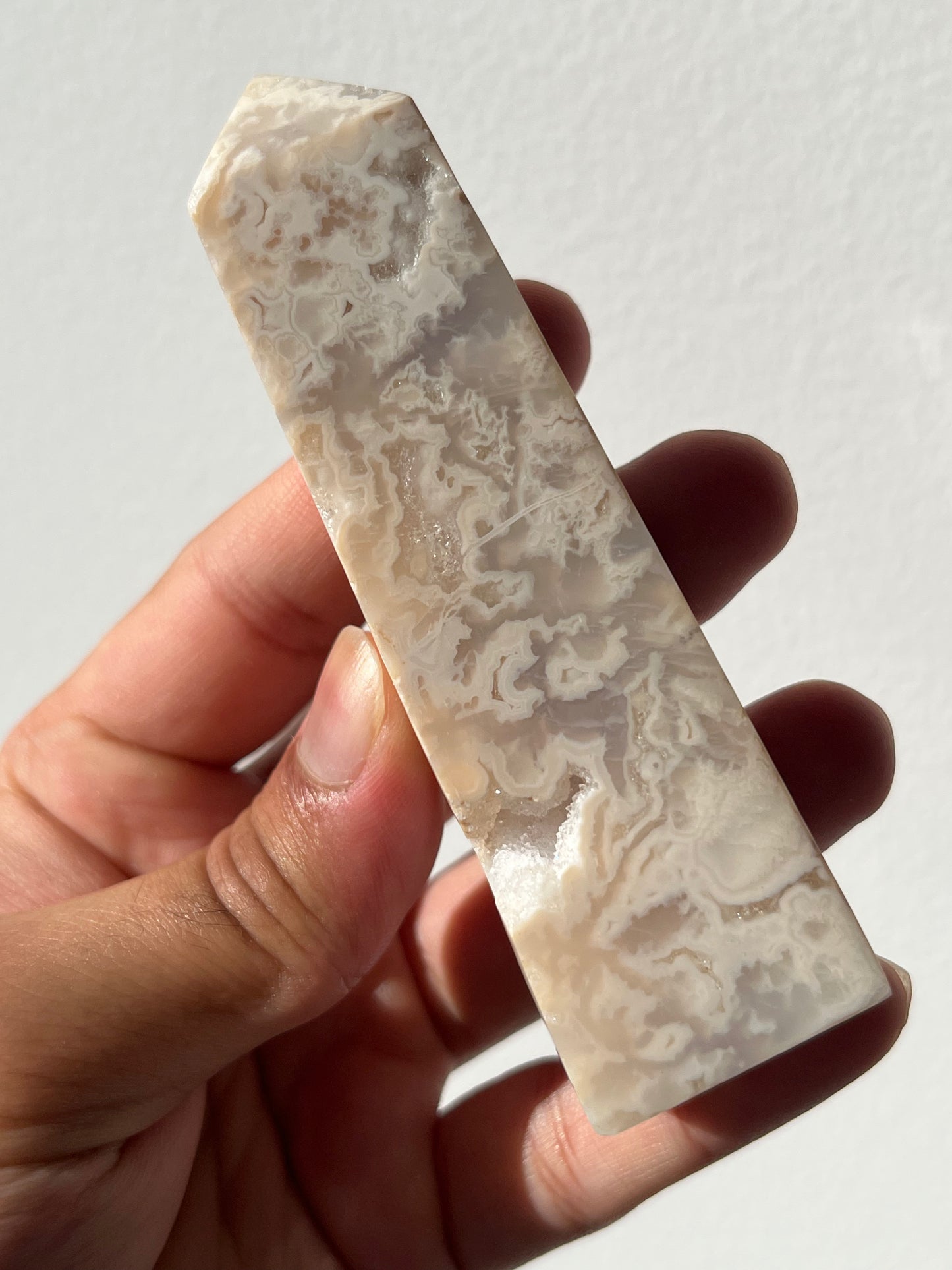 Druzy Snow Agate Tower E