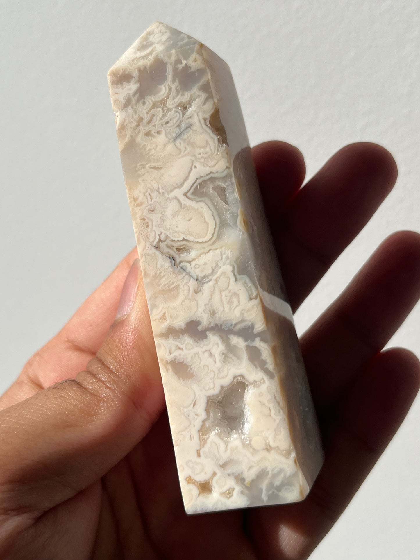 Druzy Snow Agate Tower E