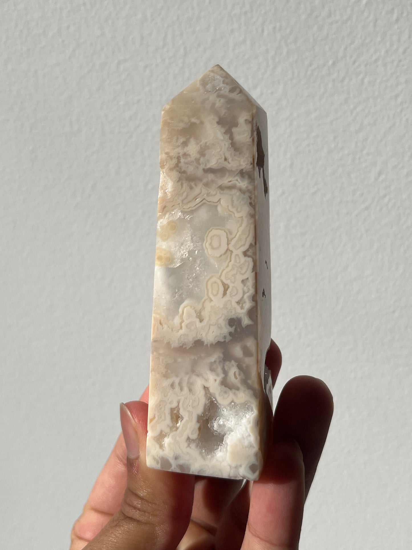 Druzy Snow Agate Tower E