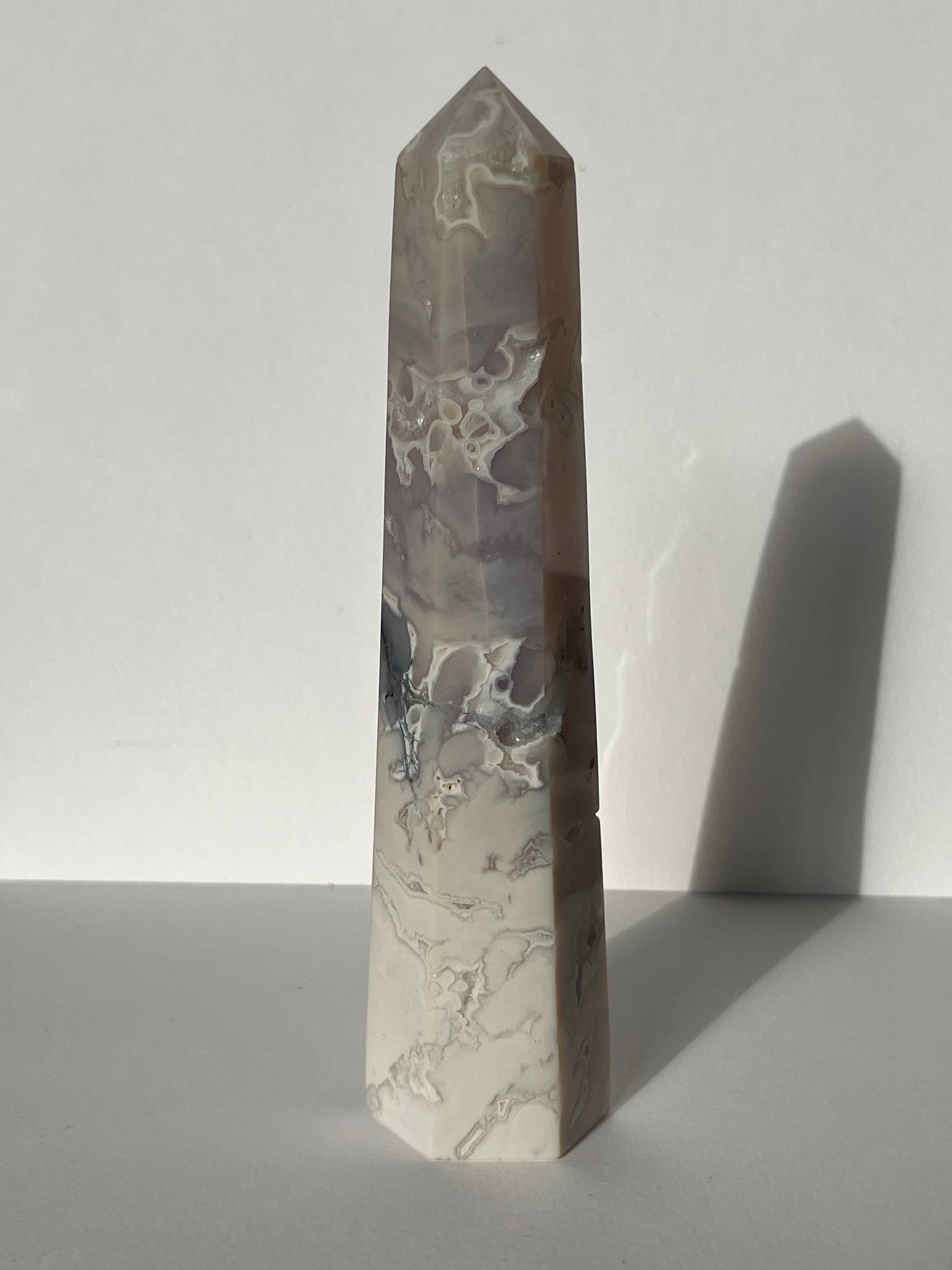 Druzy Dendritic Snow Agate Tower C