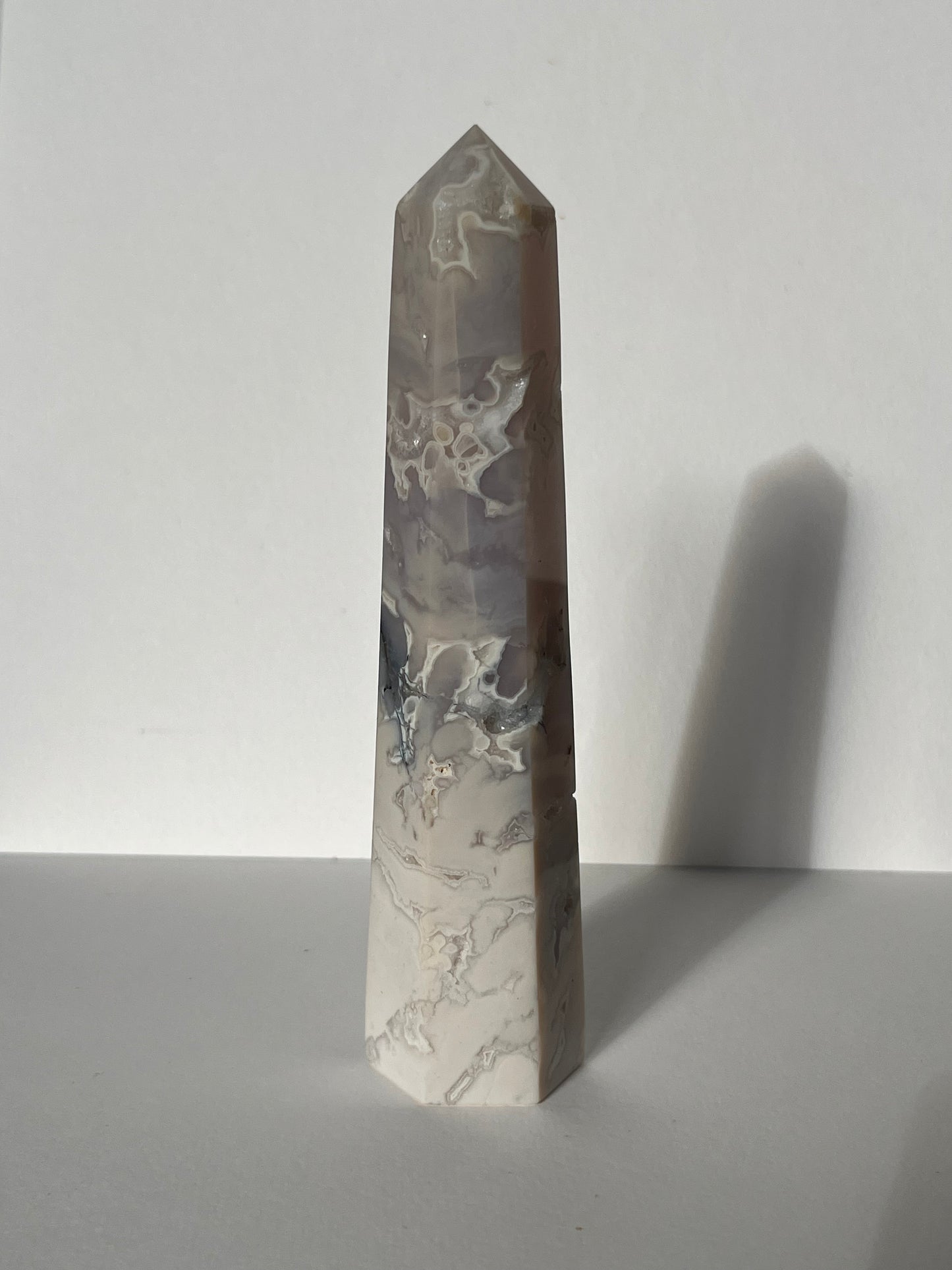 Druzy Dendritic Snow Agate Tower C
