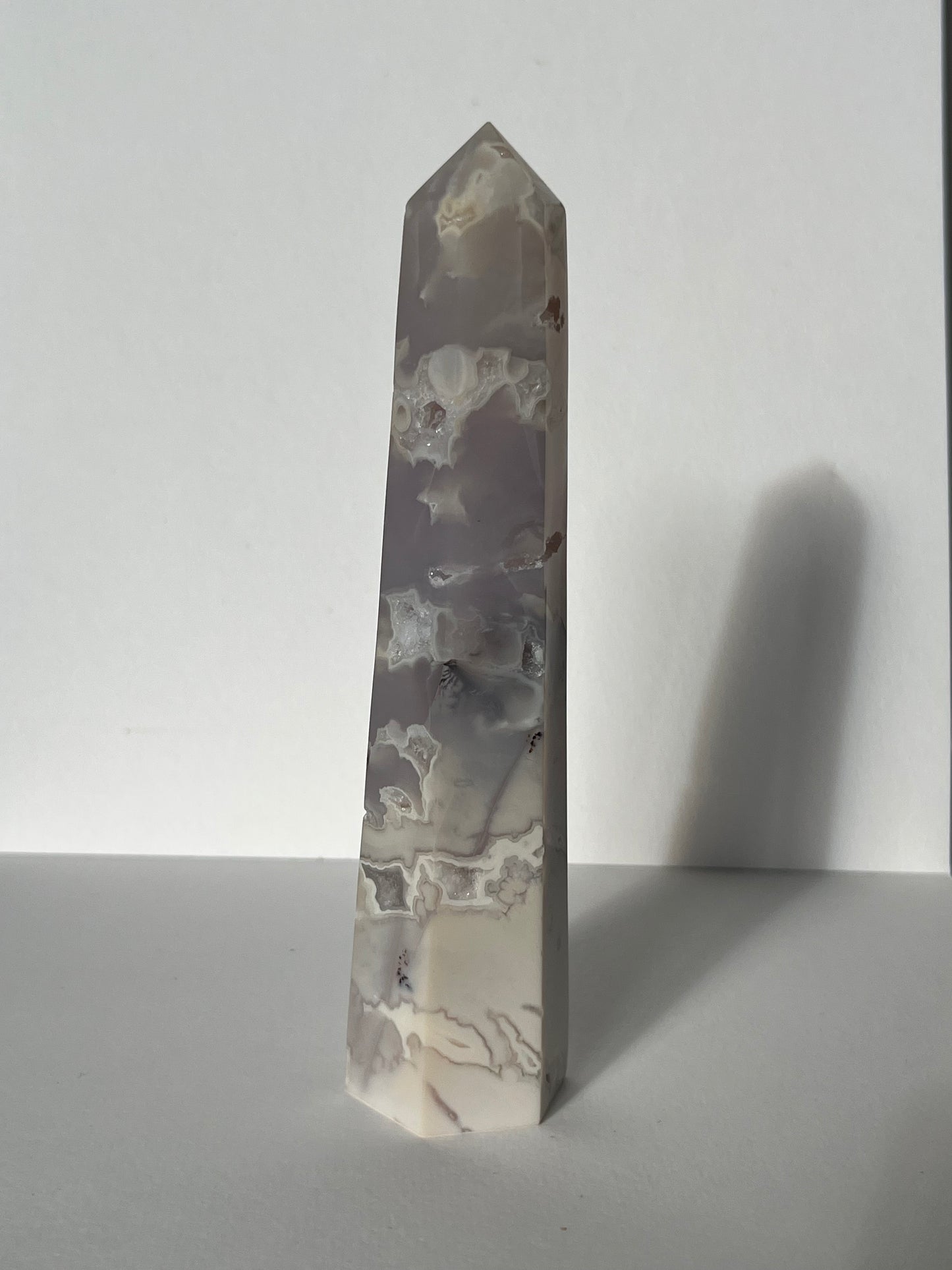 Druzy Dendritic Snow Agate Tower C