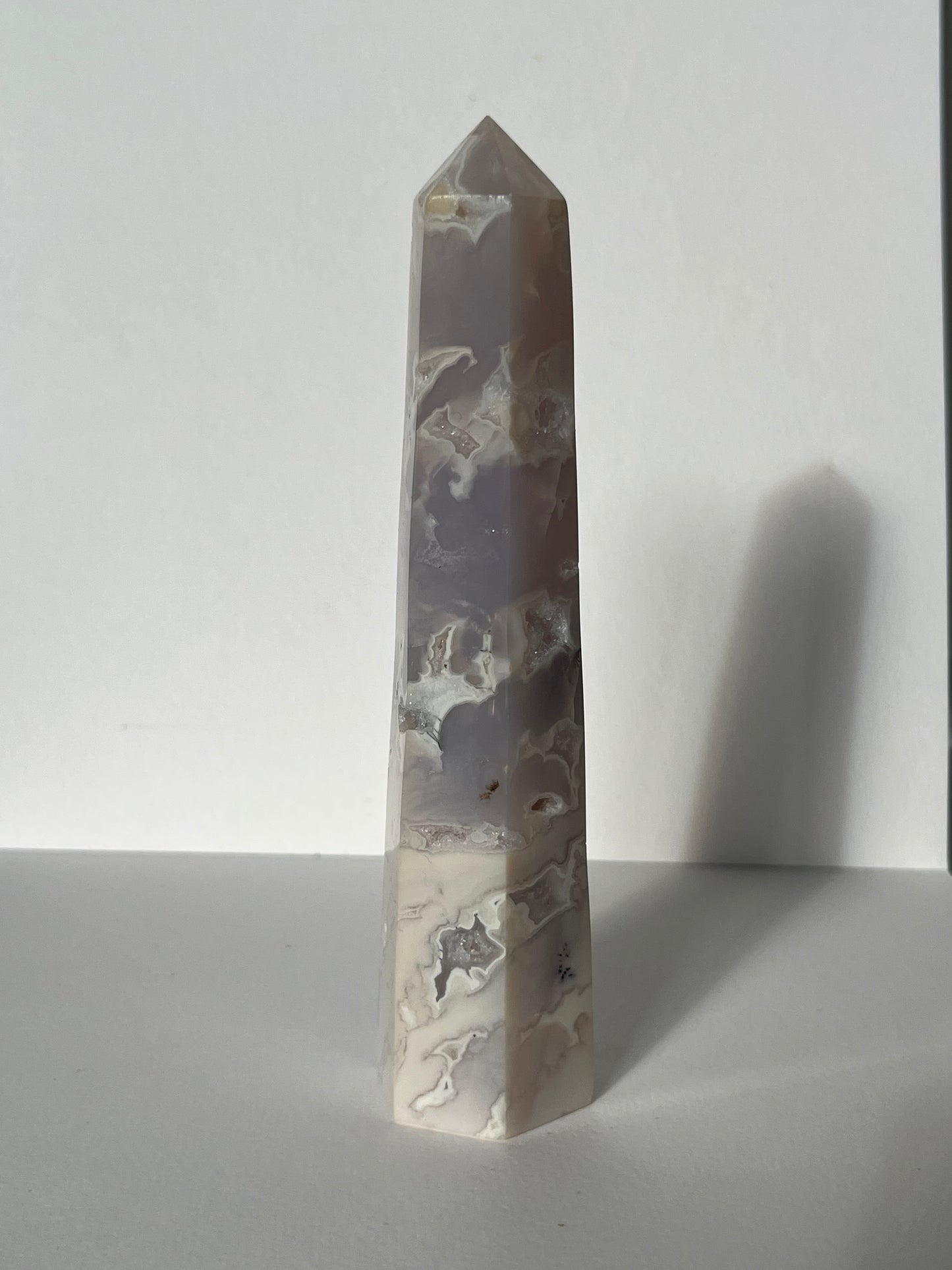Druzy Dendritic Snow Agate Tower C