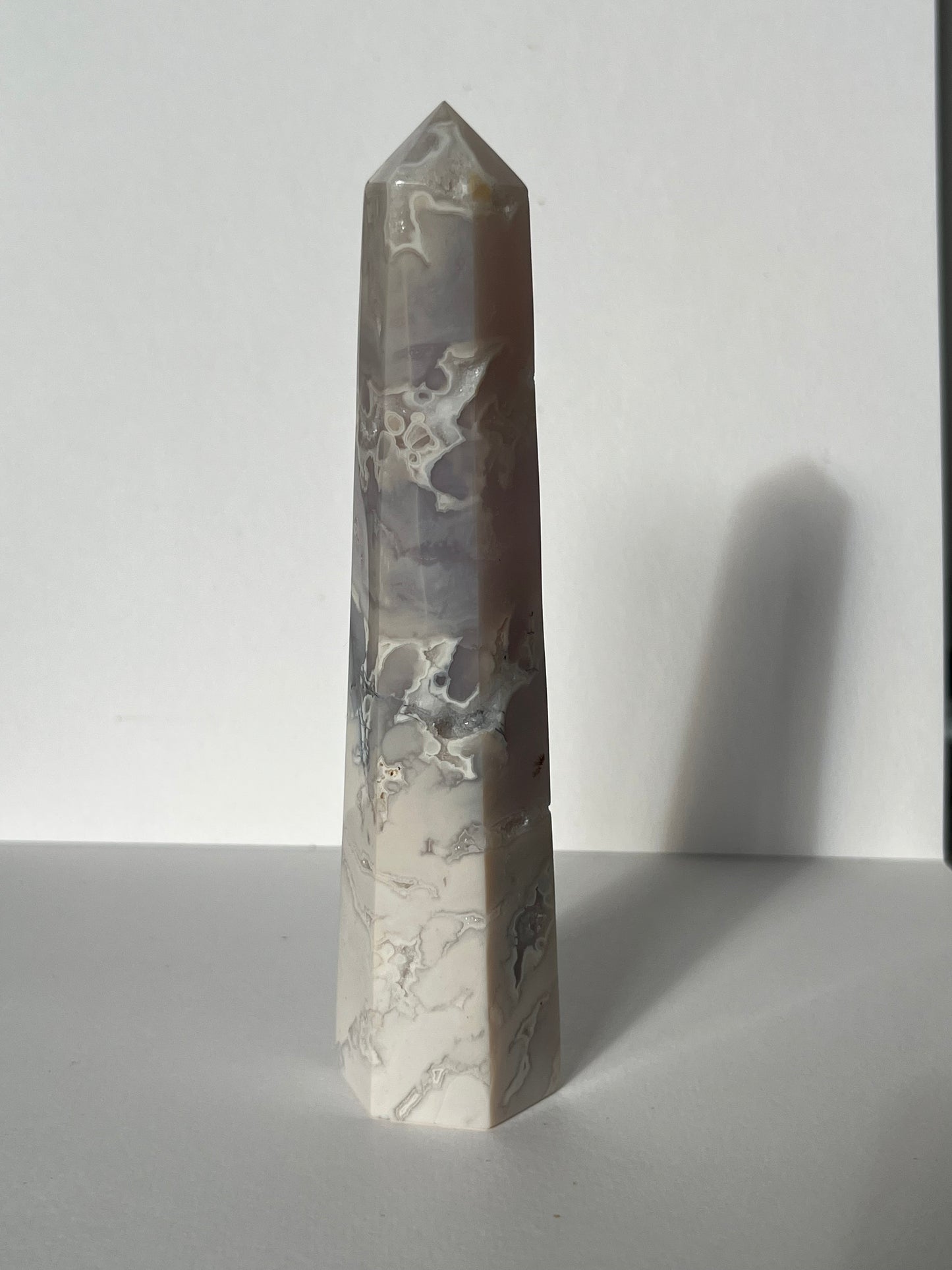 Druzy Dendritic Snow Agate Tower C