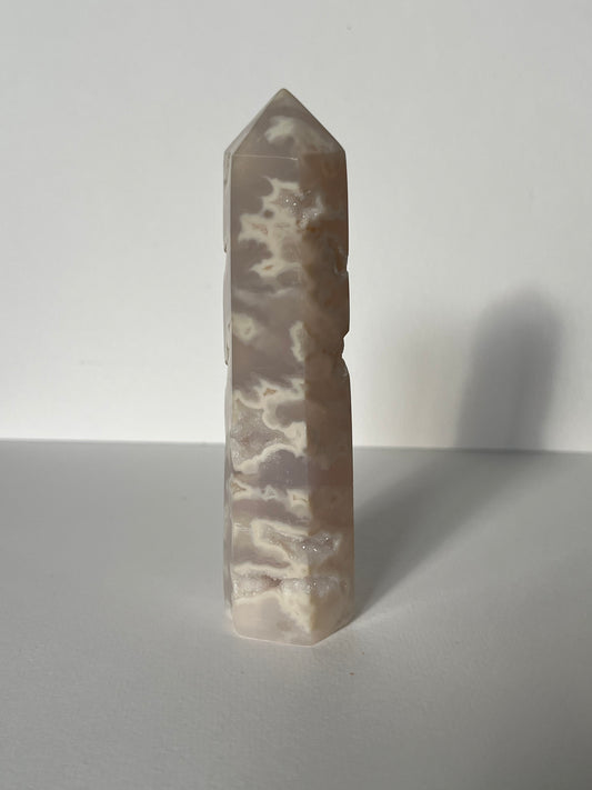 Druzy Snow Agate Tower D