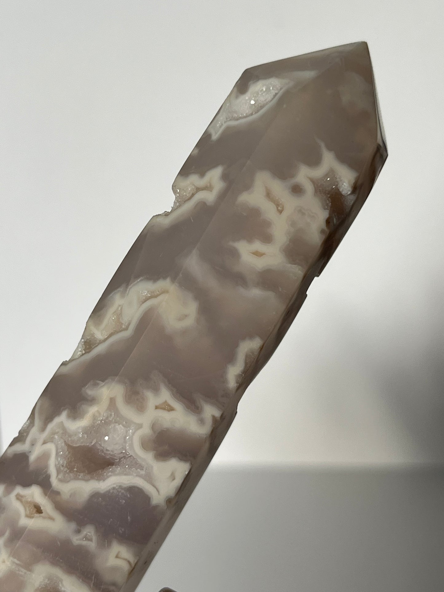 Druzy Snow Agate Tower D