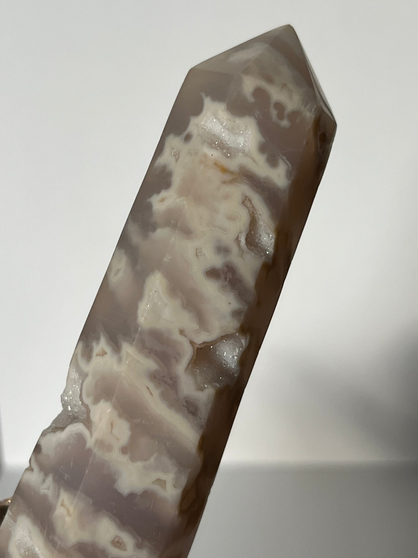 Druzy Snow Agate Tower D