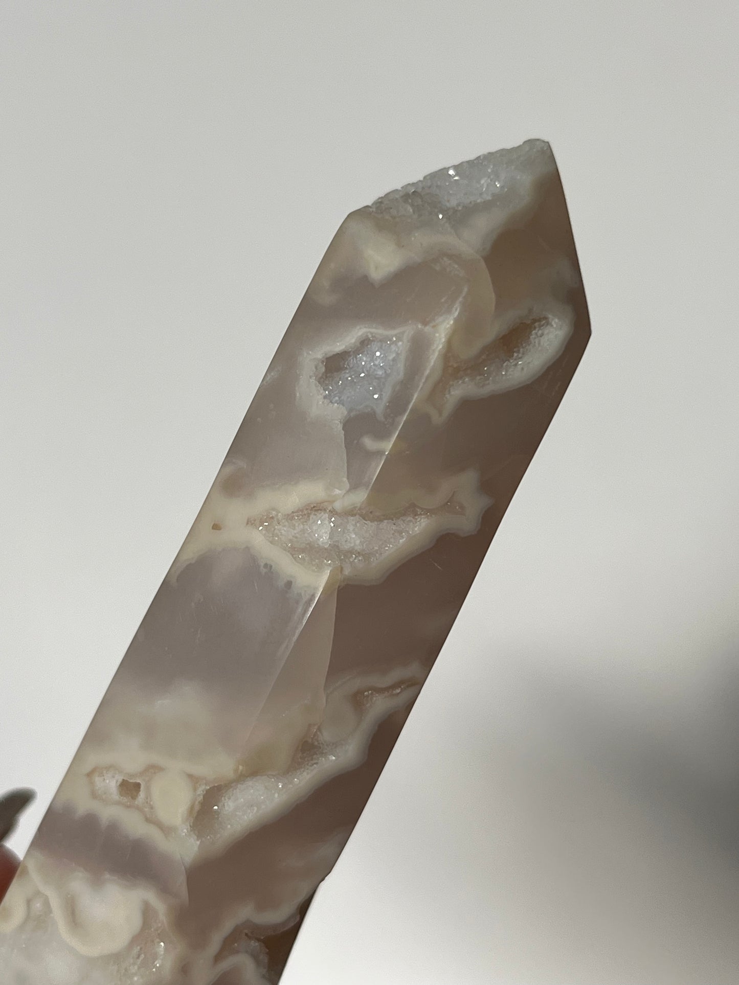 Druzy Snow Agate Tower D