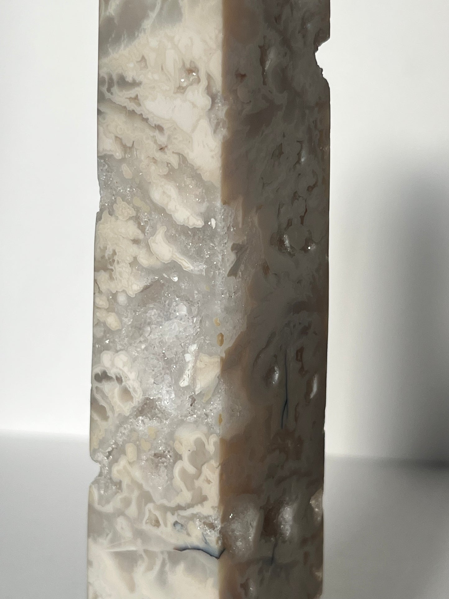 Druzy Dendritic Snow Agate Tower A