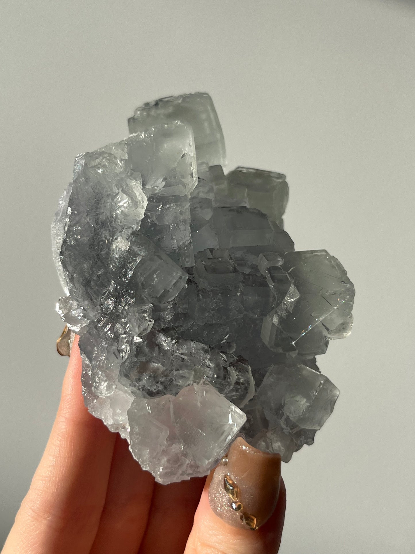 Druzy Quartz Coated Green Fluorite Specimen D