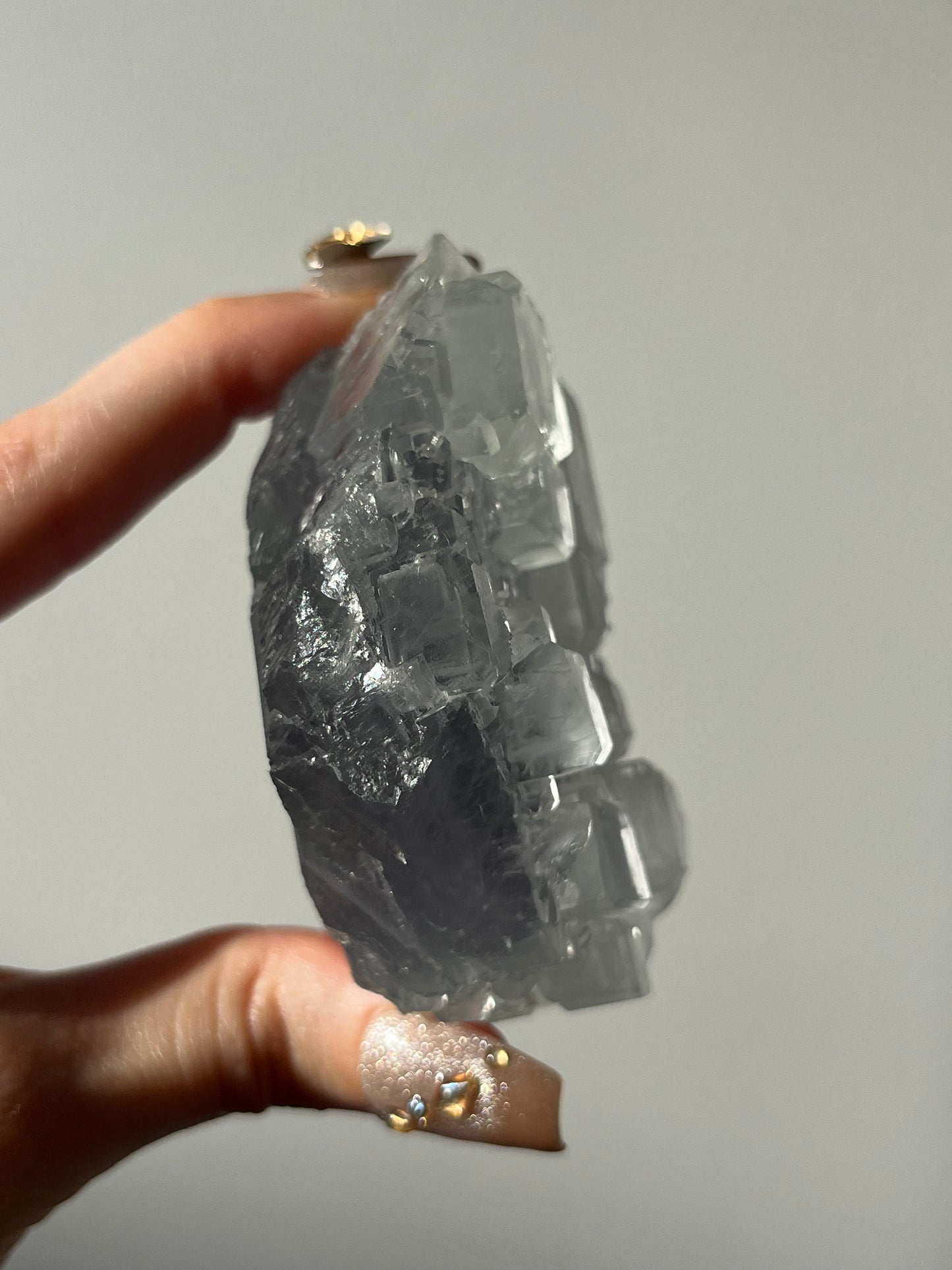 Druzy Quartz Coated Green Fluorite Specimen E