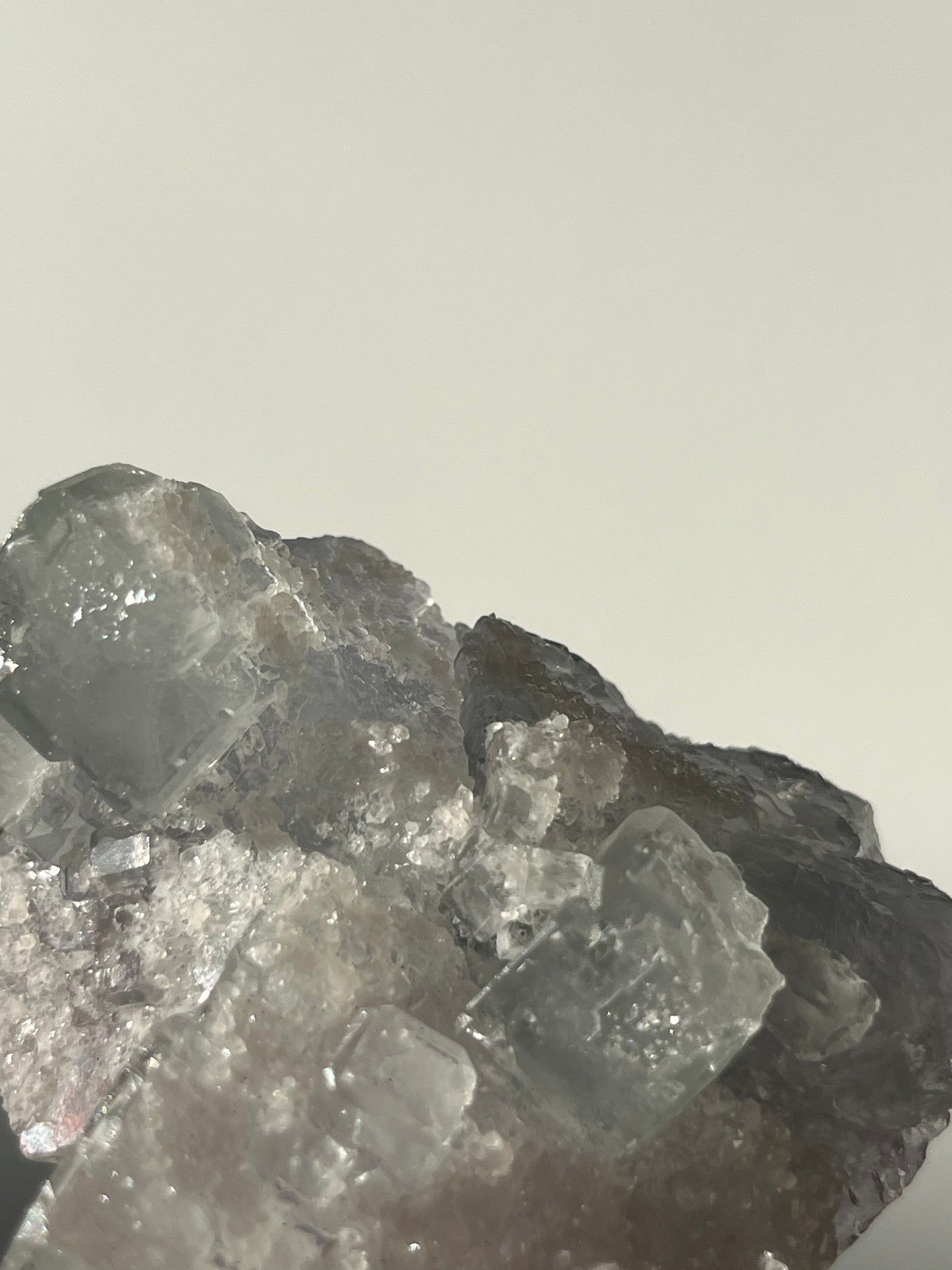 Druzy Quartz Coated Green Fluorite Specimen G