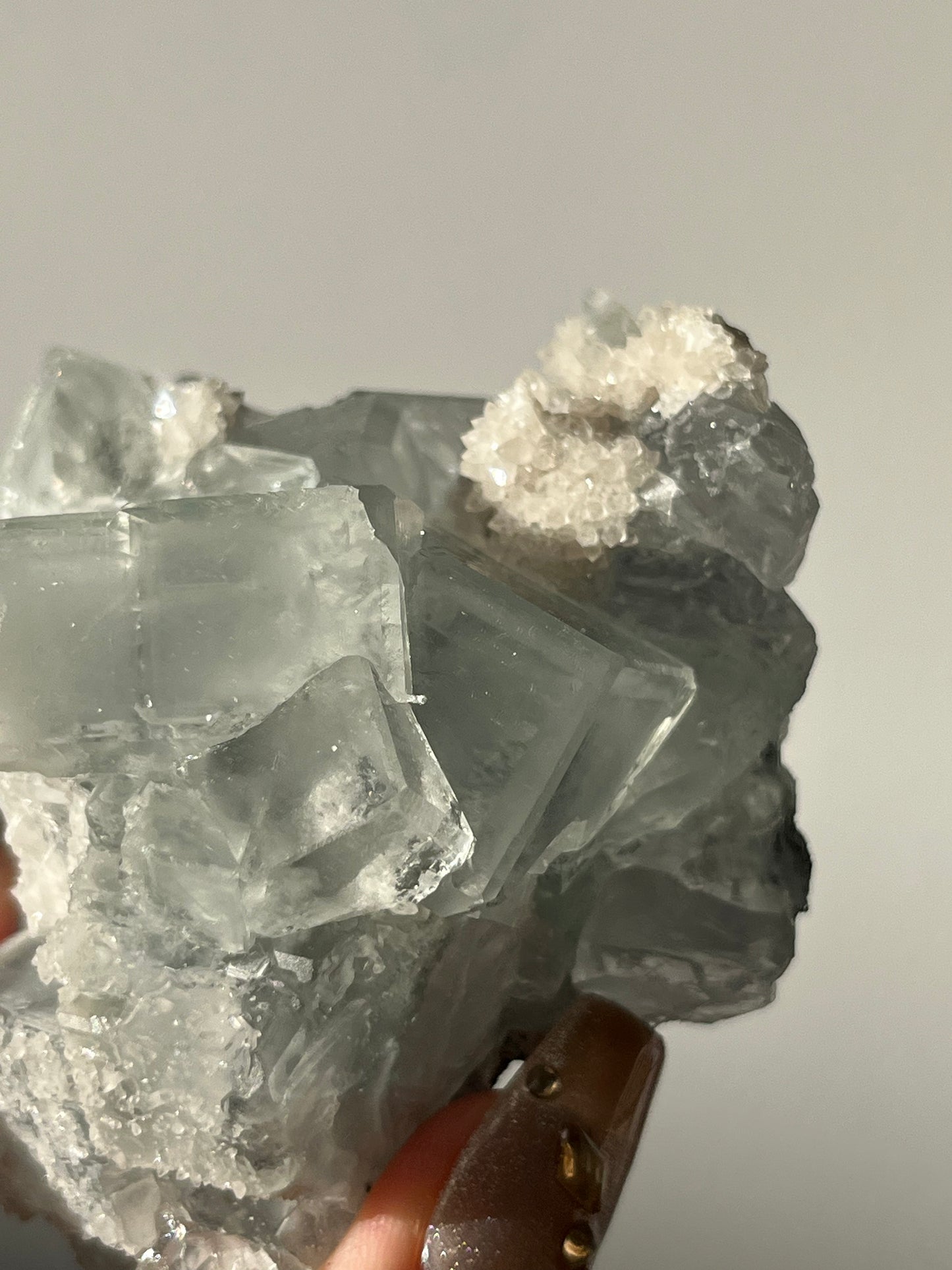 Druzy Quartz Coated Green Fluorite Specimen H