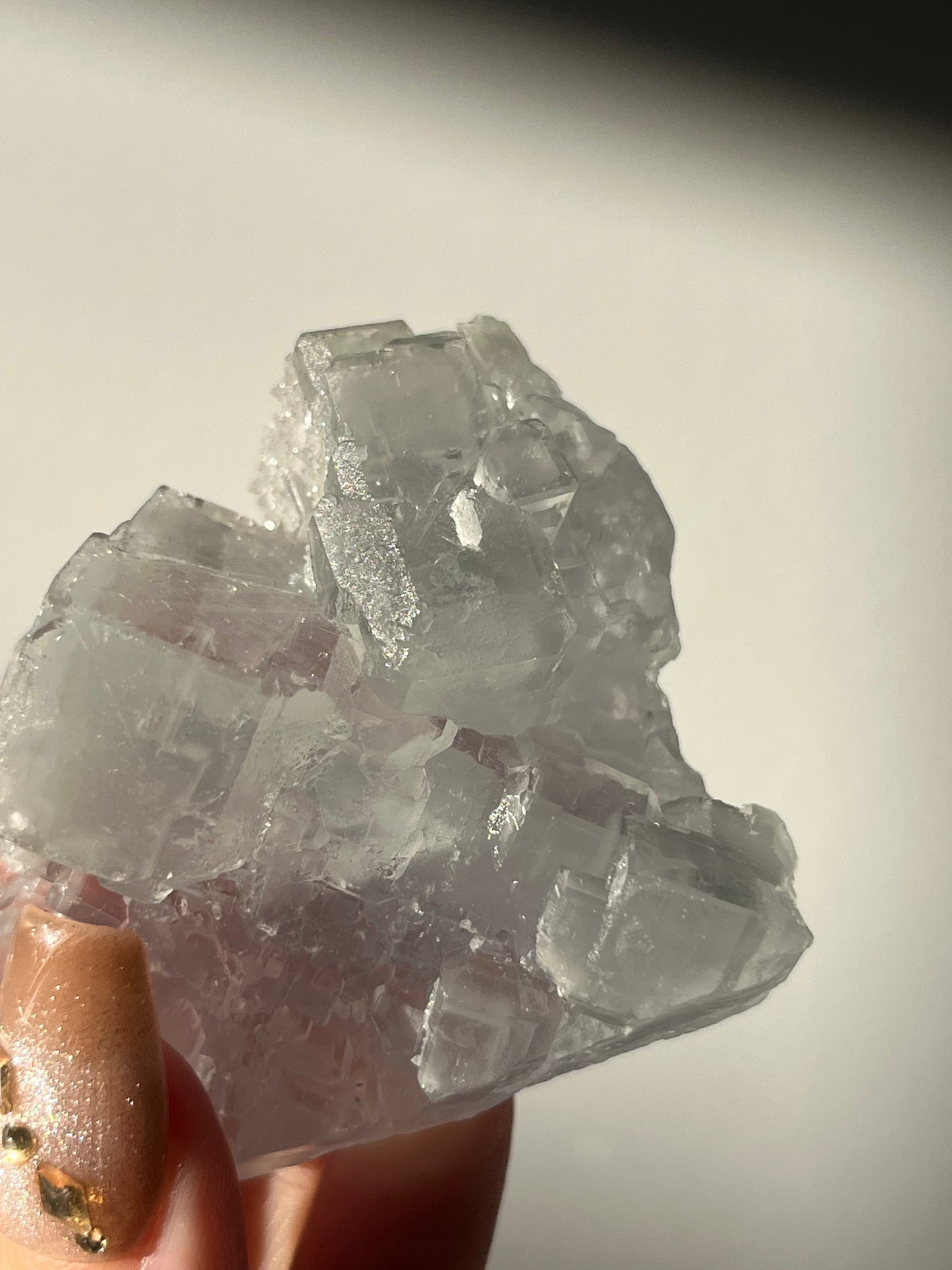 Druzy Quartz Coated Phantom Green Fluorite Specimen M