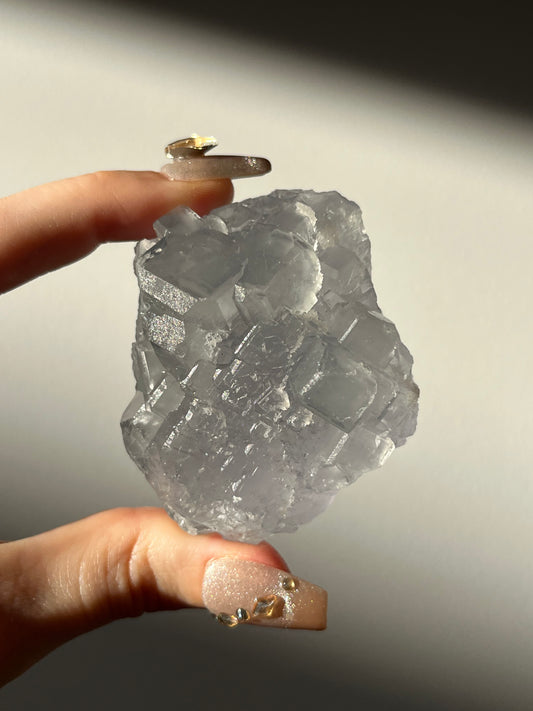 Druzy Quartz Coated Phantom Green Fluorite Specimen N