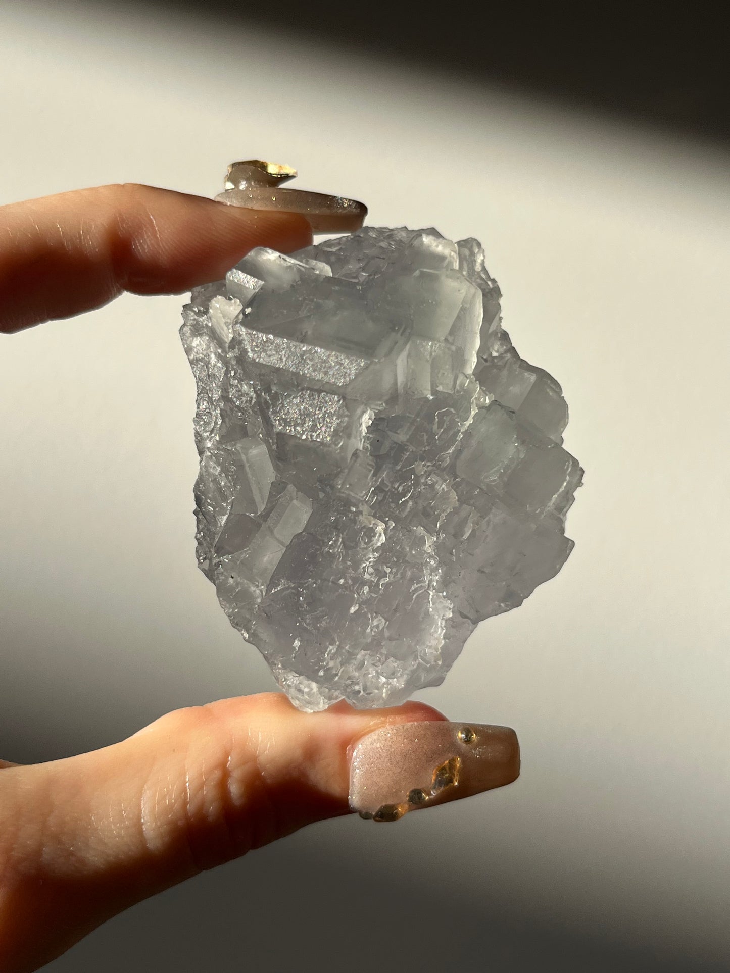 Druzy Quartz Coated Phantom Green Fluorite Specimen N