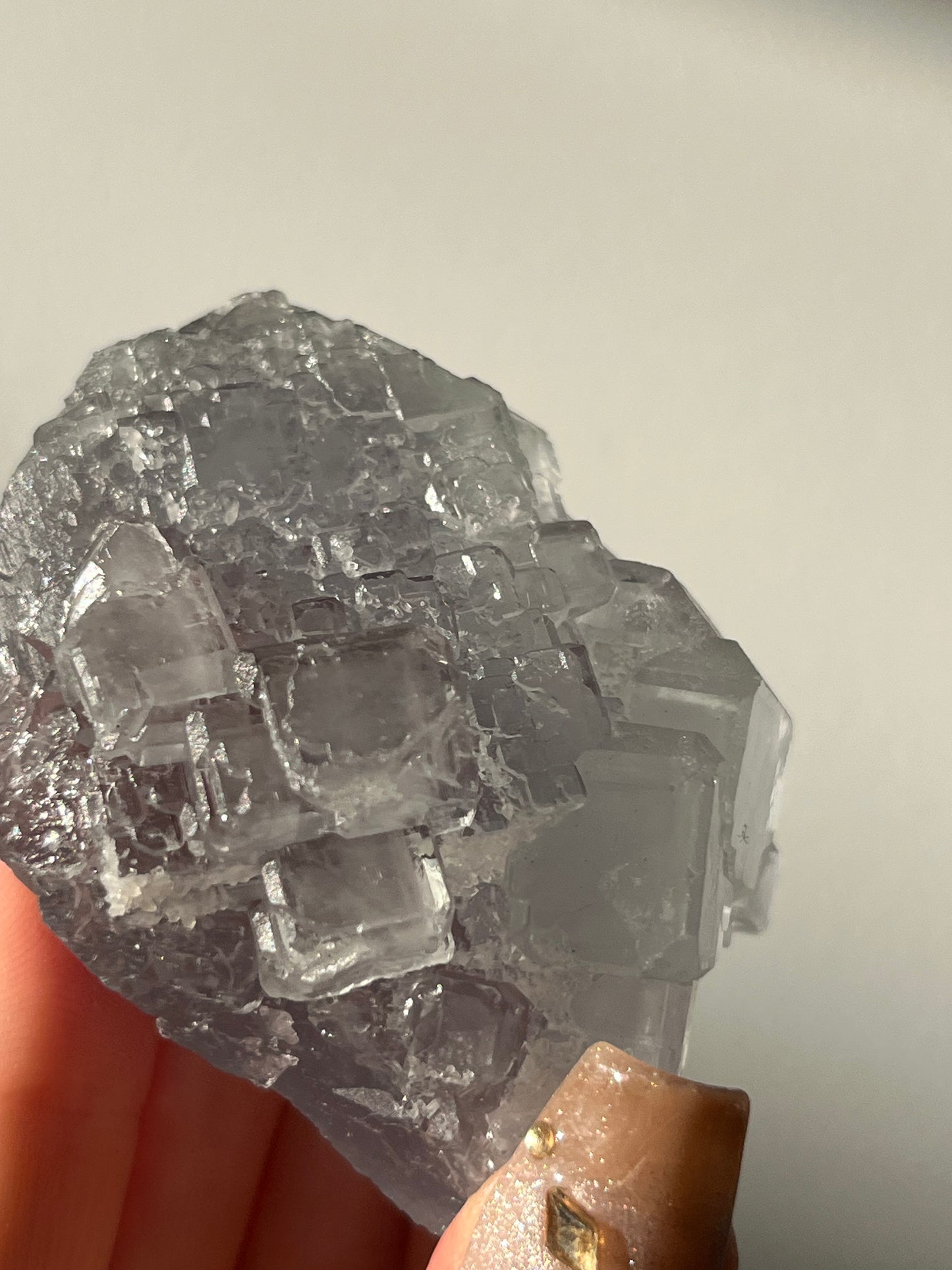 Druzy Quartz Coated Phantom Green Fluorite Specimen N