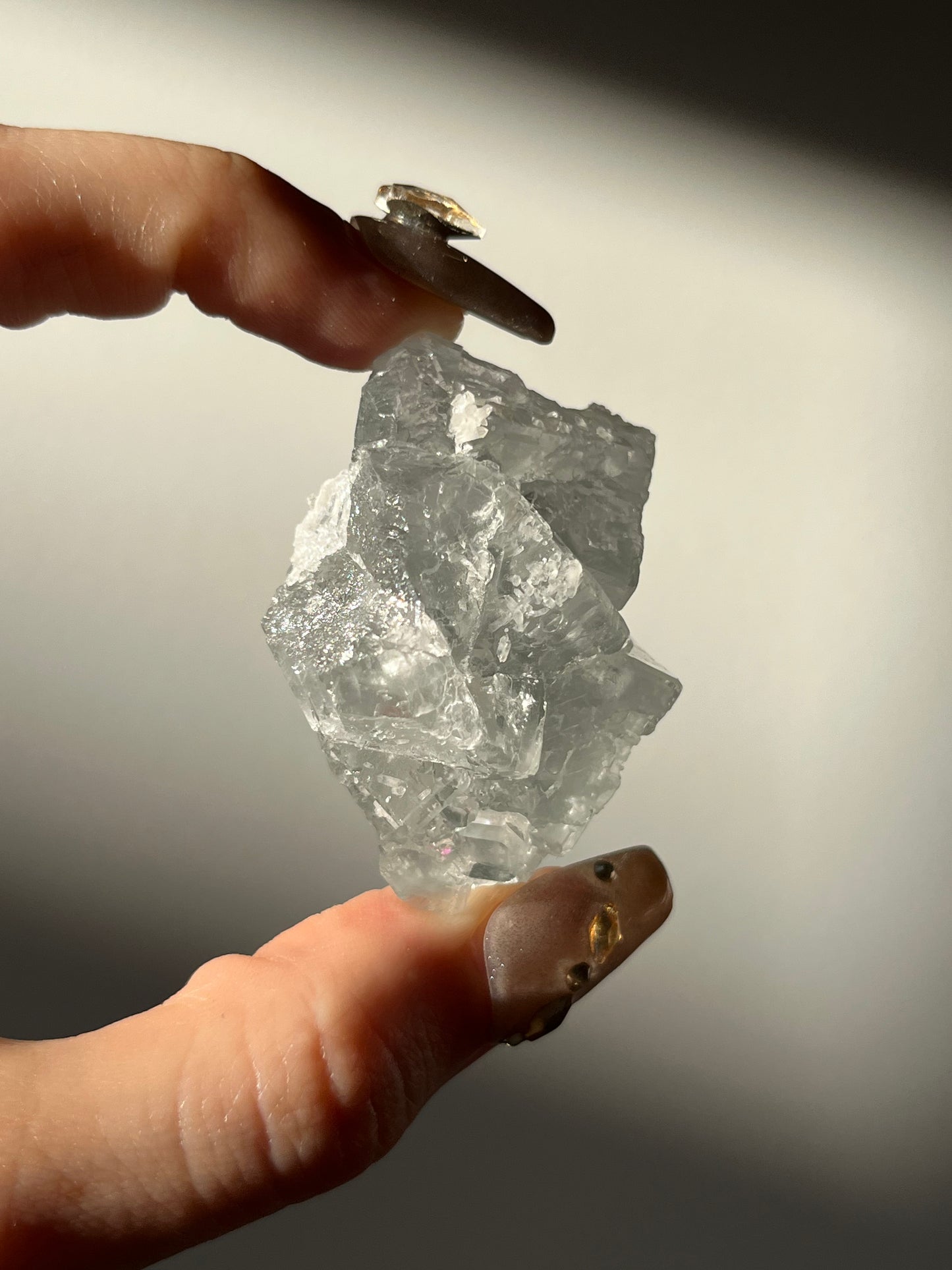 Druzy Quartz Coated Etched Green Fluorite Specimen P